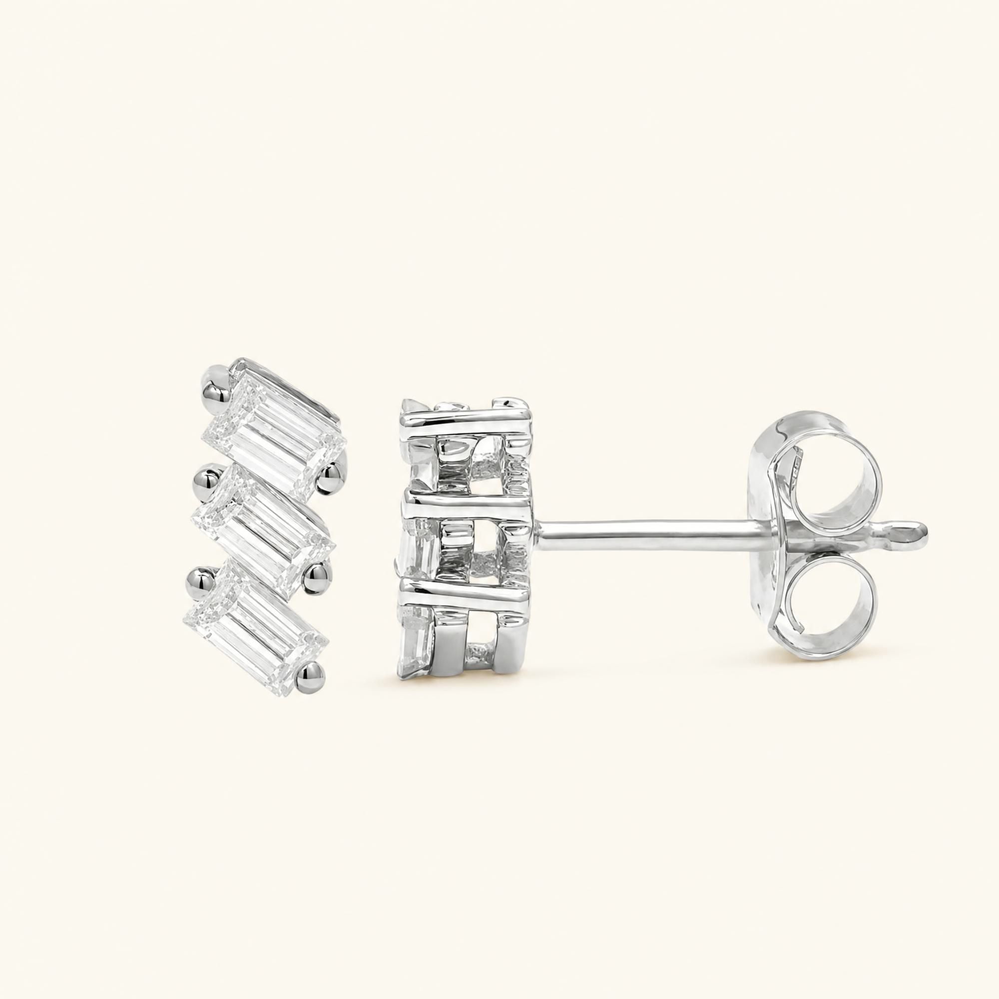 Pendientes Jivane diamante - oro blanco