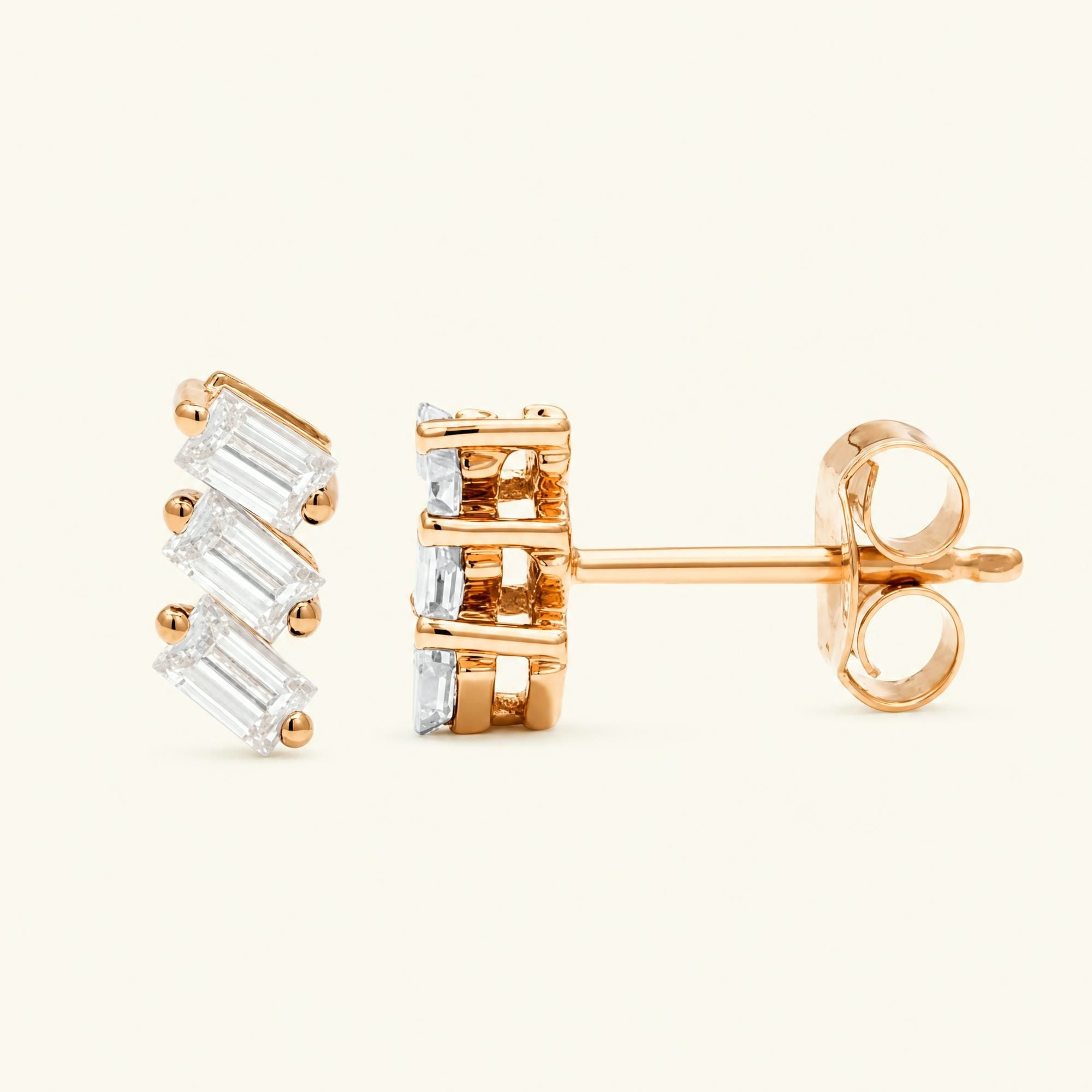 Pendientes Jivane diamante - oro rosa