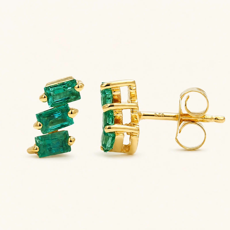 Pendientes Jivane Esmeralda - oro amarillo