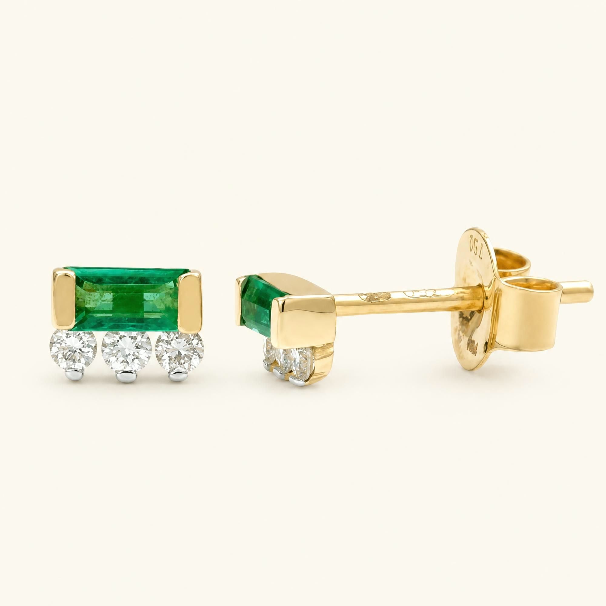 Pendientes Prana esmeralda oro amarillo