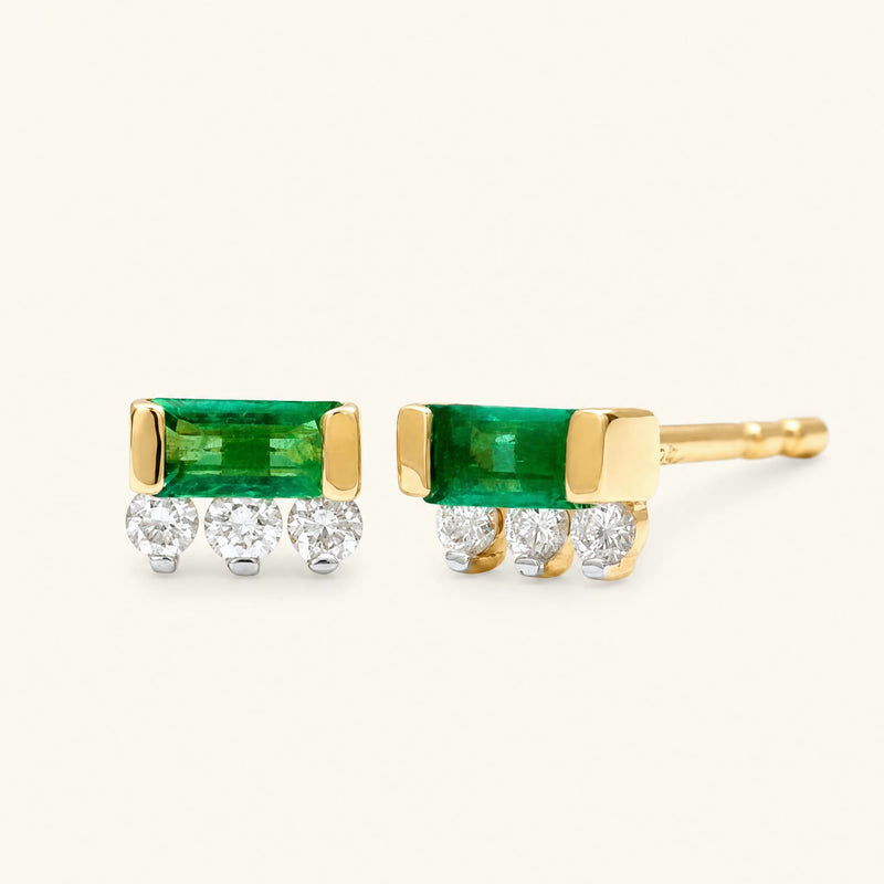 Pendientes Prana esmeralda oro amarillo