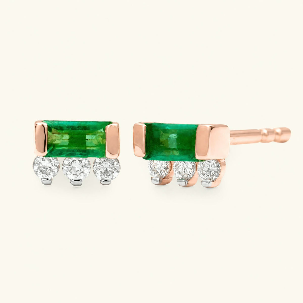 Pendientes Prana esmeralda oro rosa