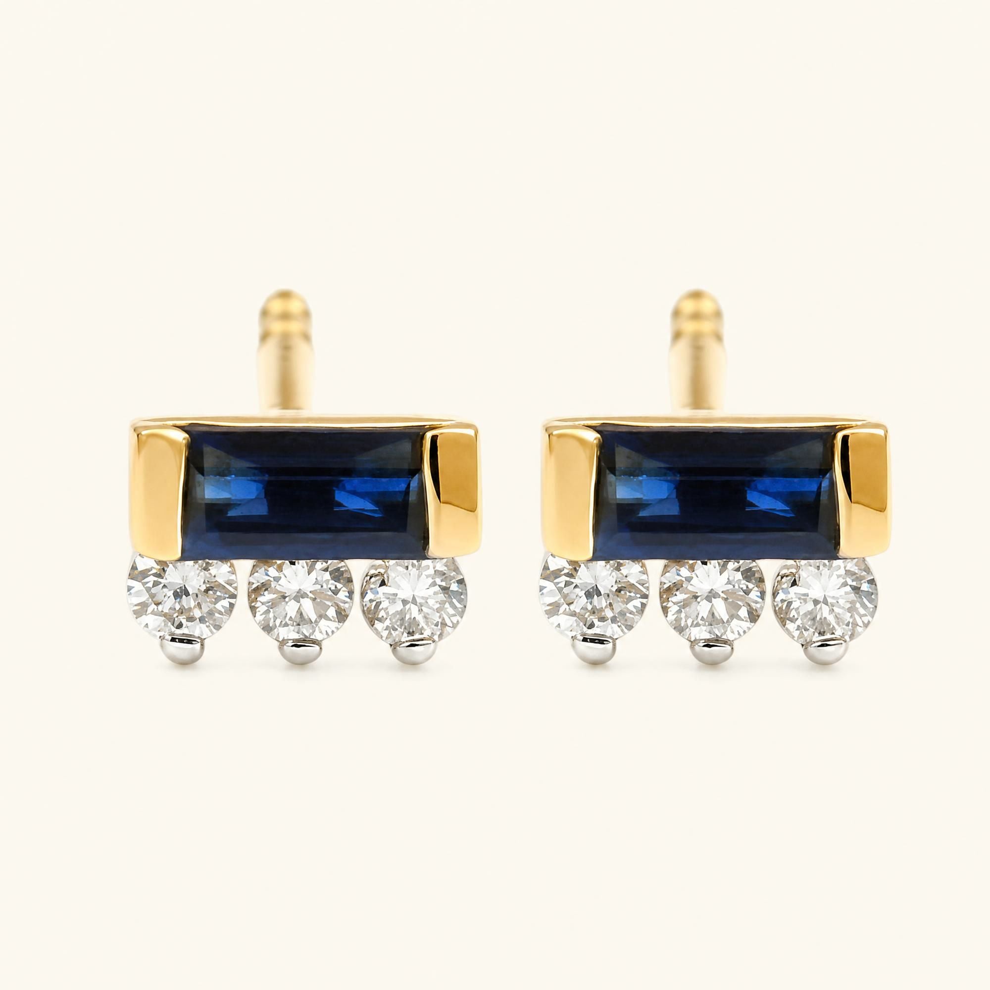 Pendientes Prana zafiro oro amarillo