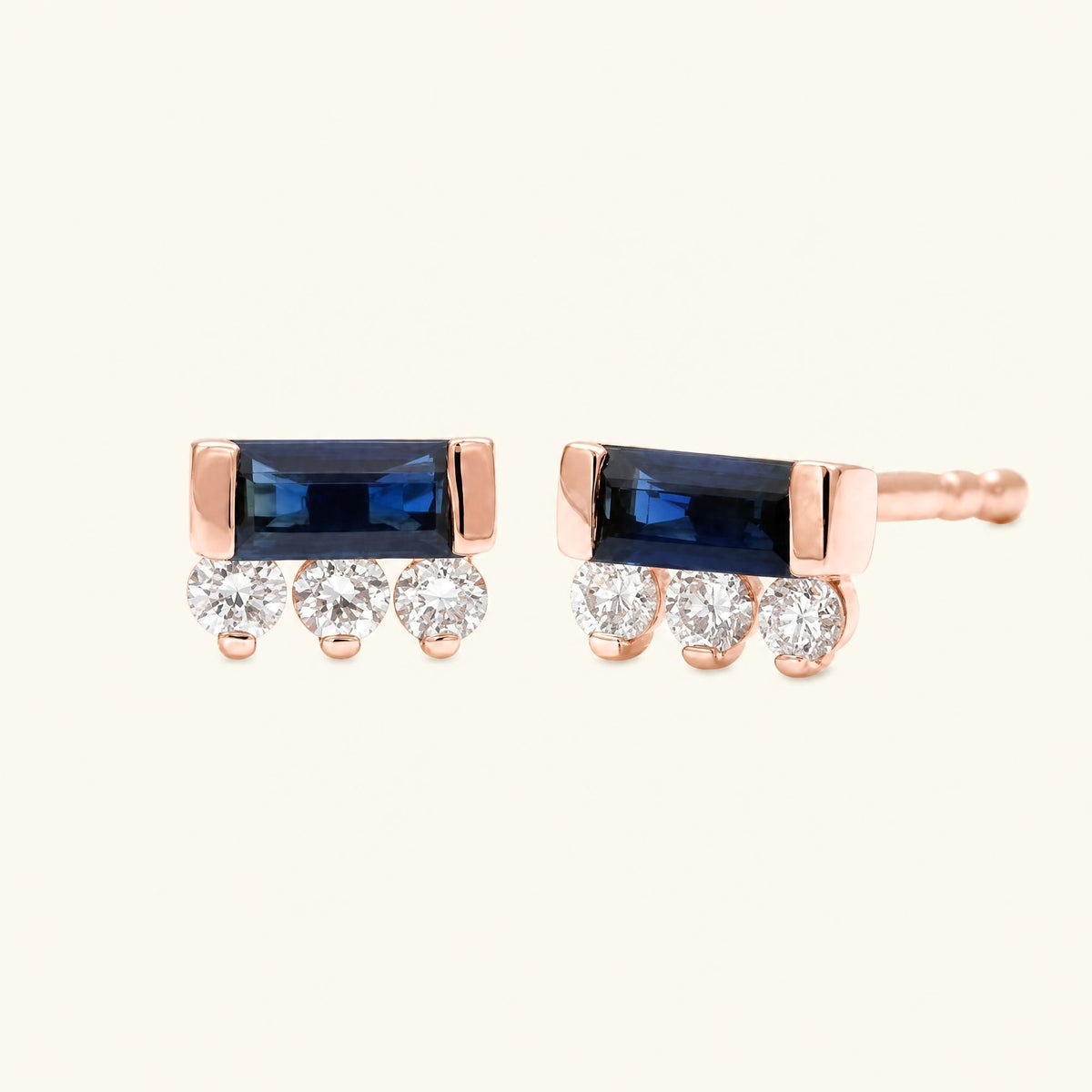 Pendientes Prana zafiro oro rosa