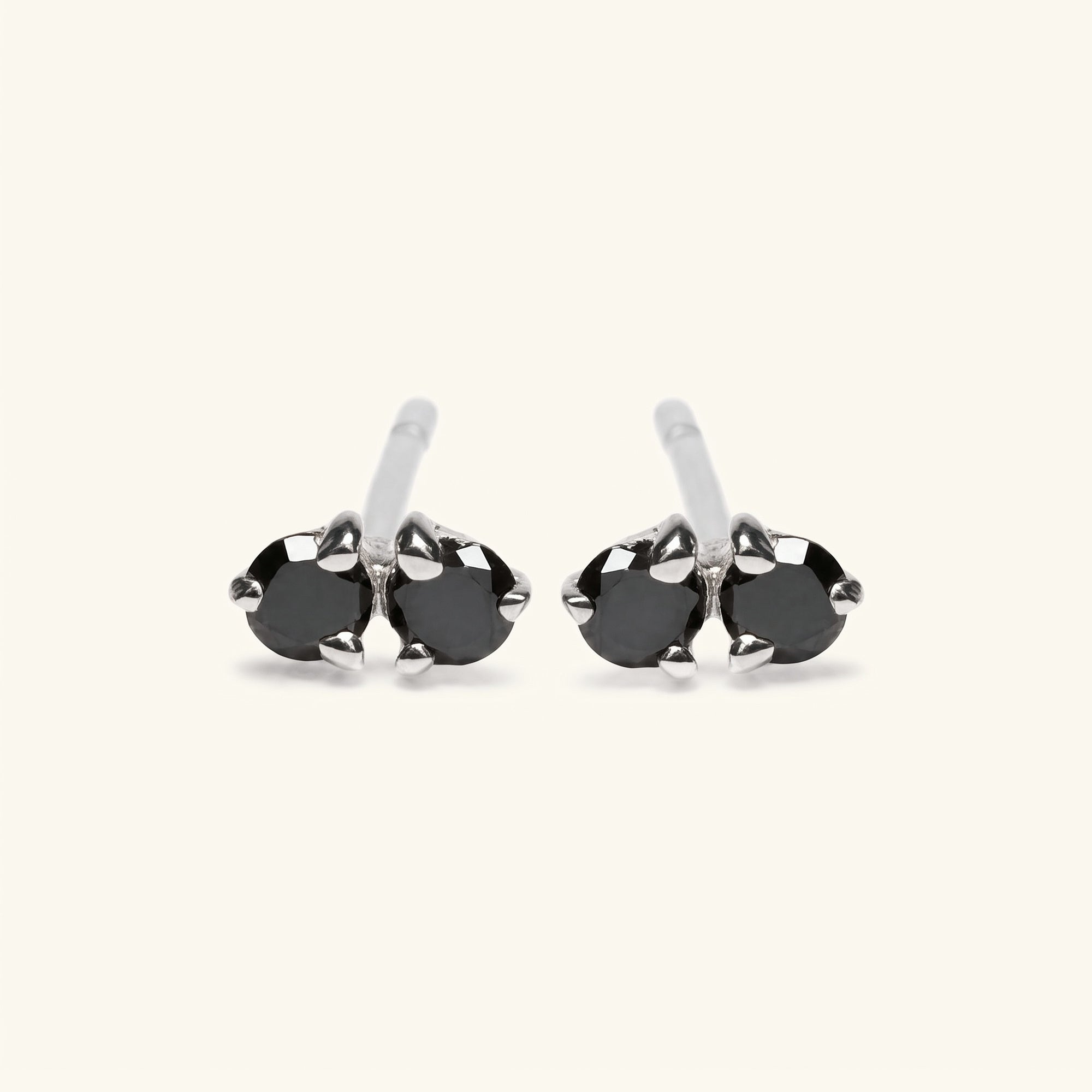 Pendientes Prema Diamante Negro - Oro Blanco