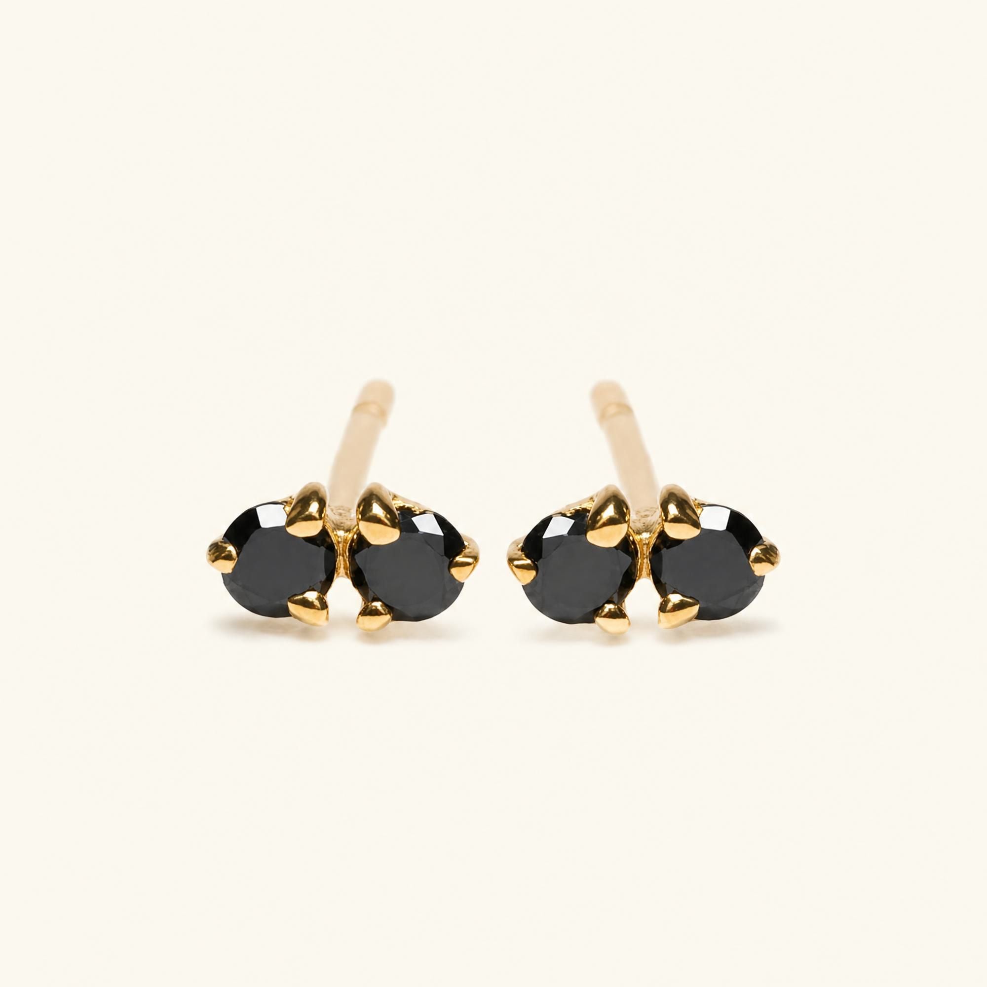 Pendientes Prema diamante negro - oro amarillo