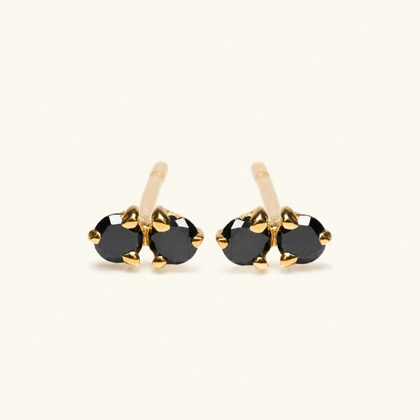 Pendientes Prema diamante negro - oro amarillo