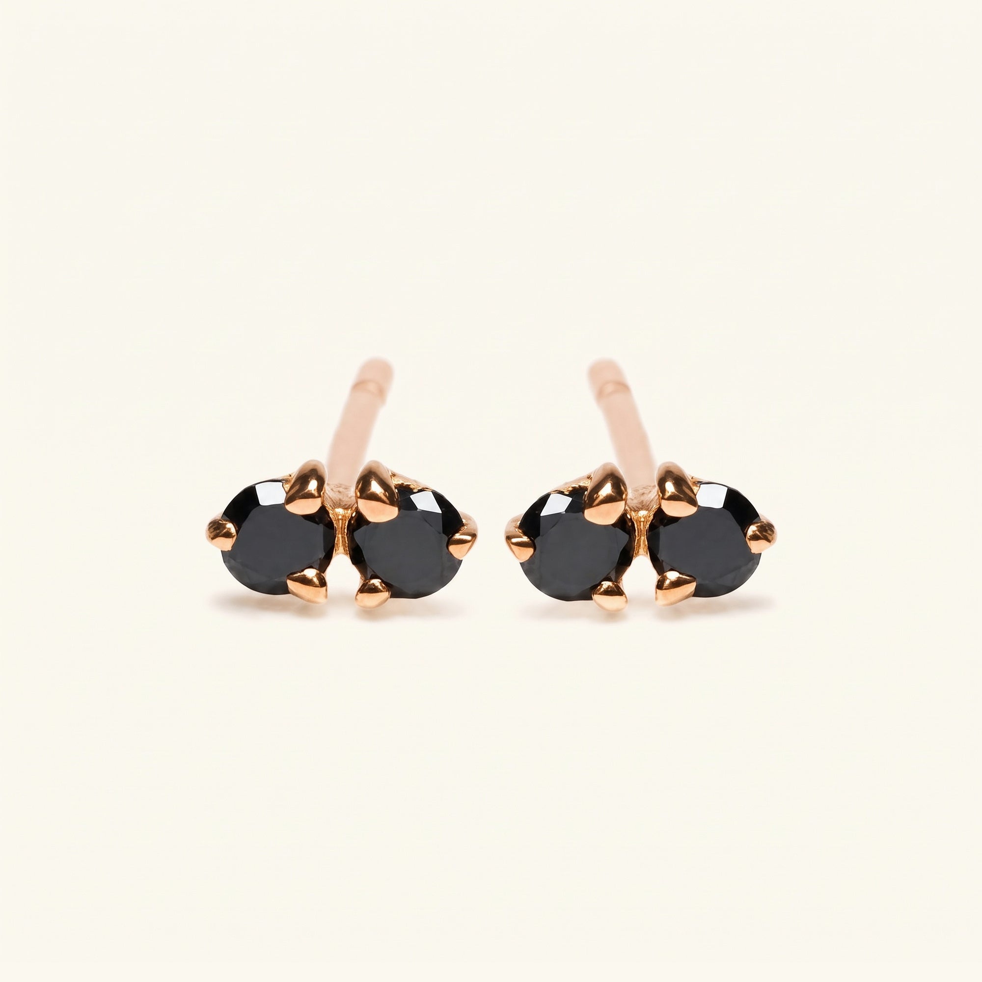Pendientes Prema Diamante Negro - Oro Rosa