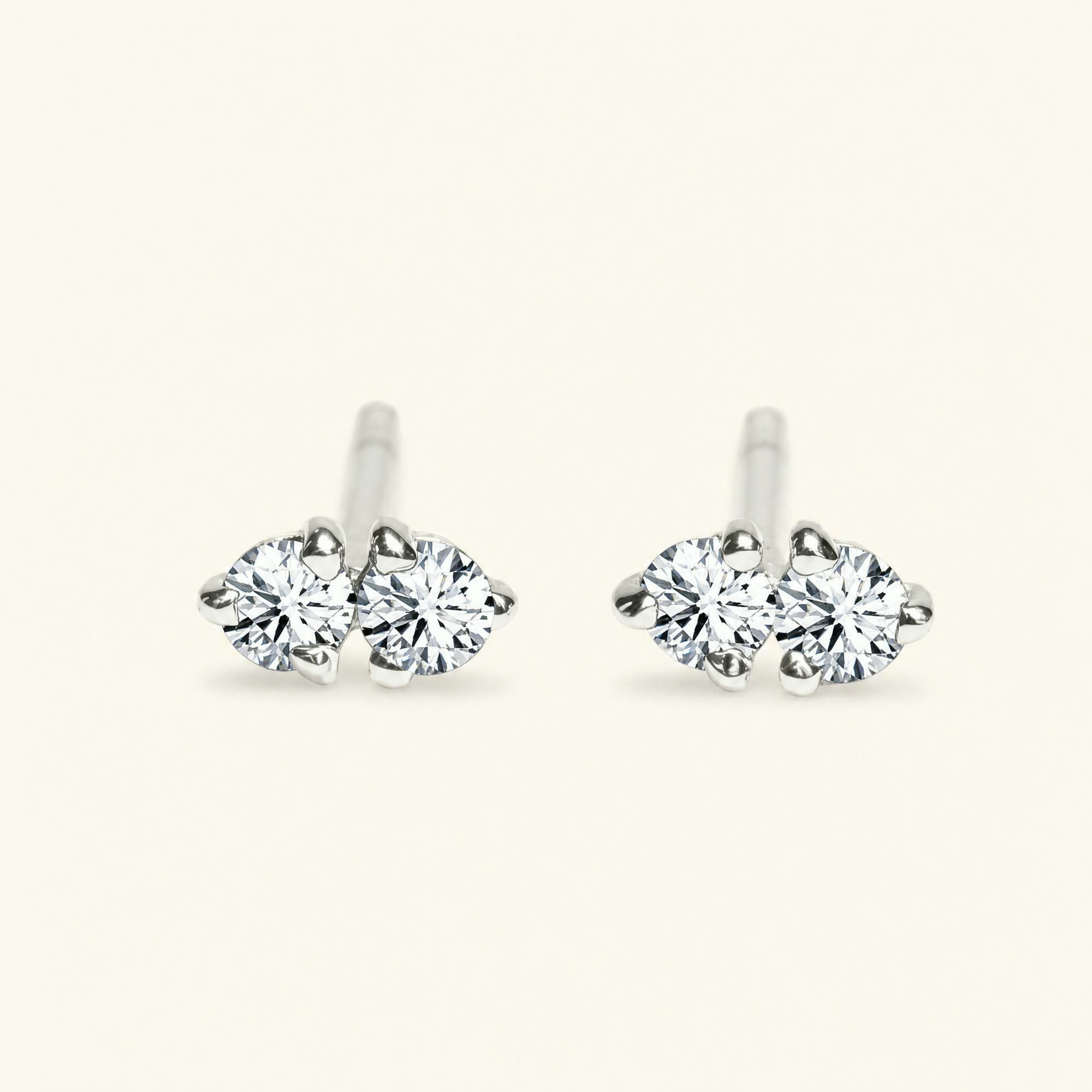 Pendientes Prema diamante - oro blanco