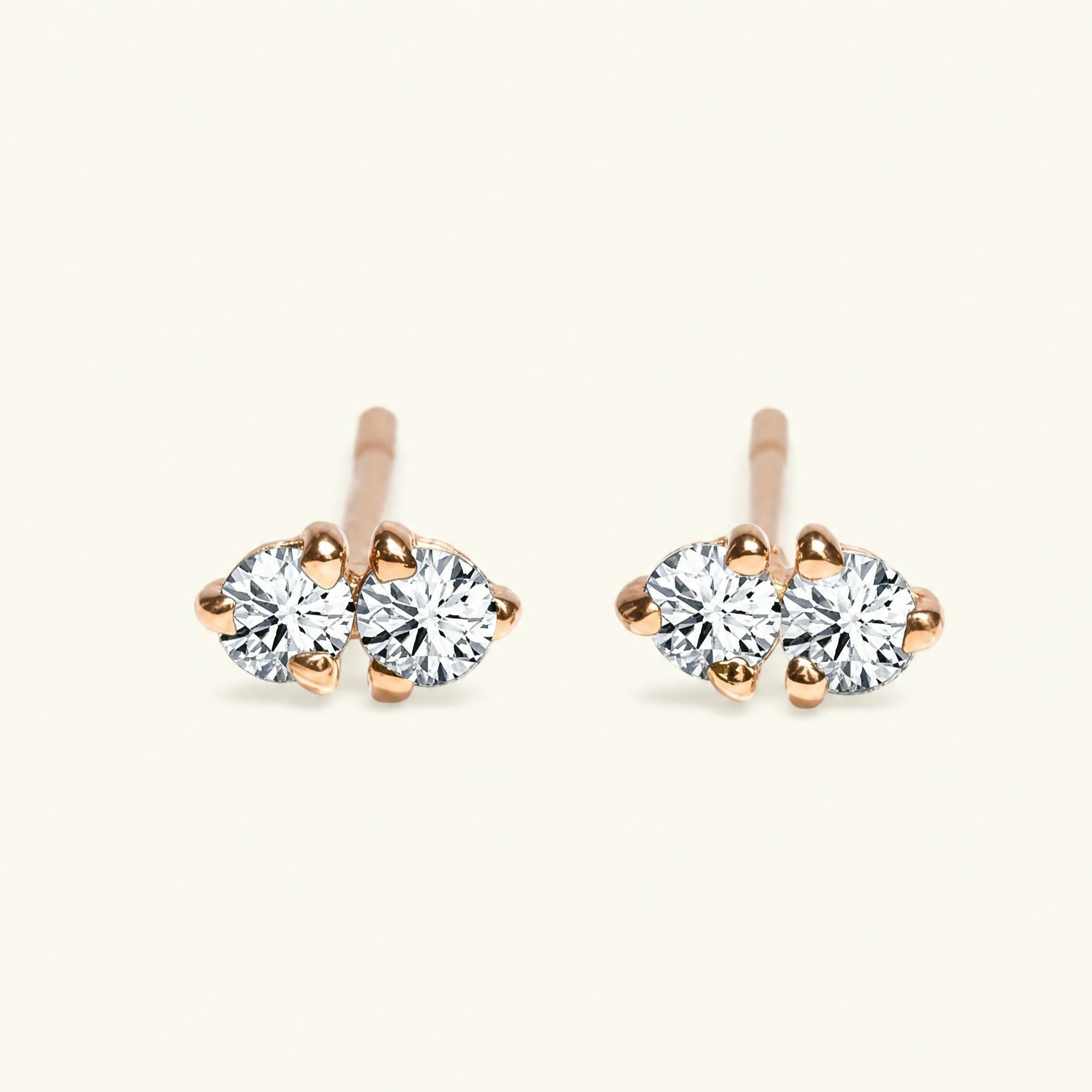 Pendientes Prema diamante - oro rosa