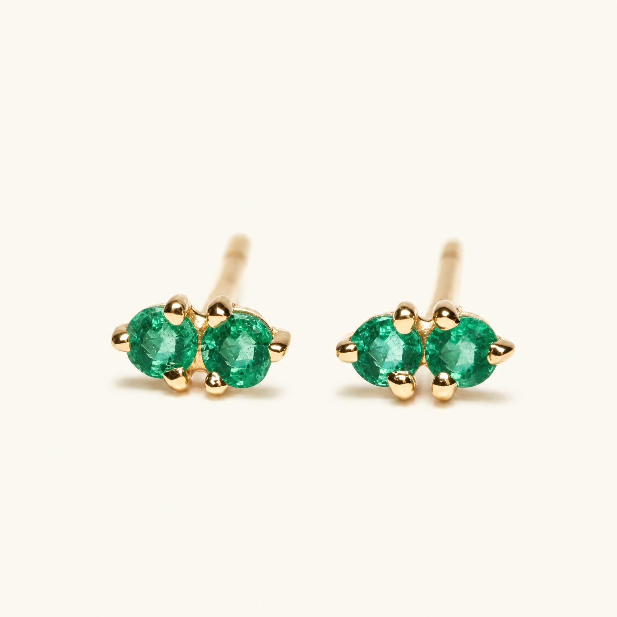 Pendientes Prema esmeralda - oro amarillo