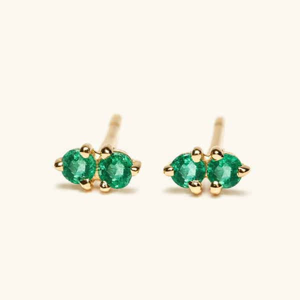 Pendientes Prema esmeralda - oro amarillo