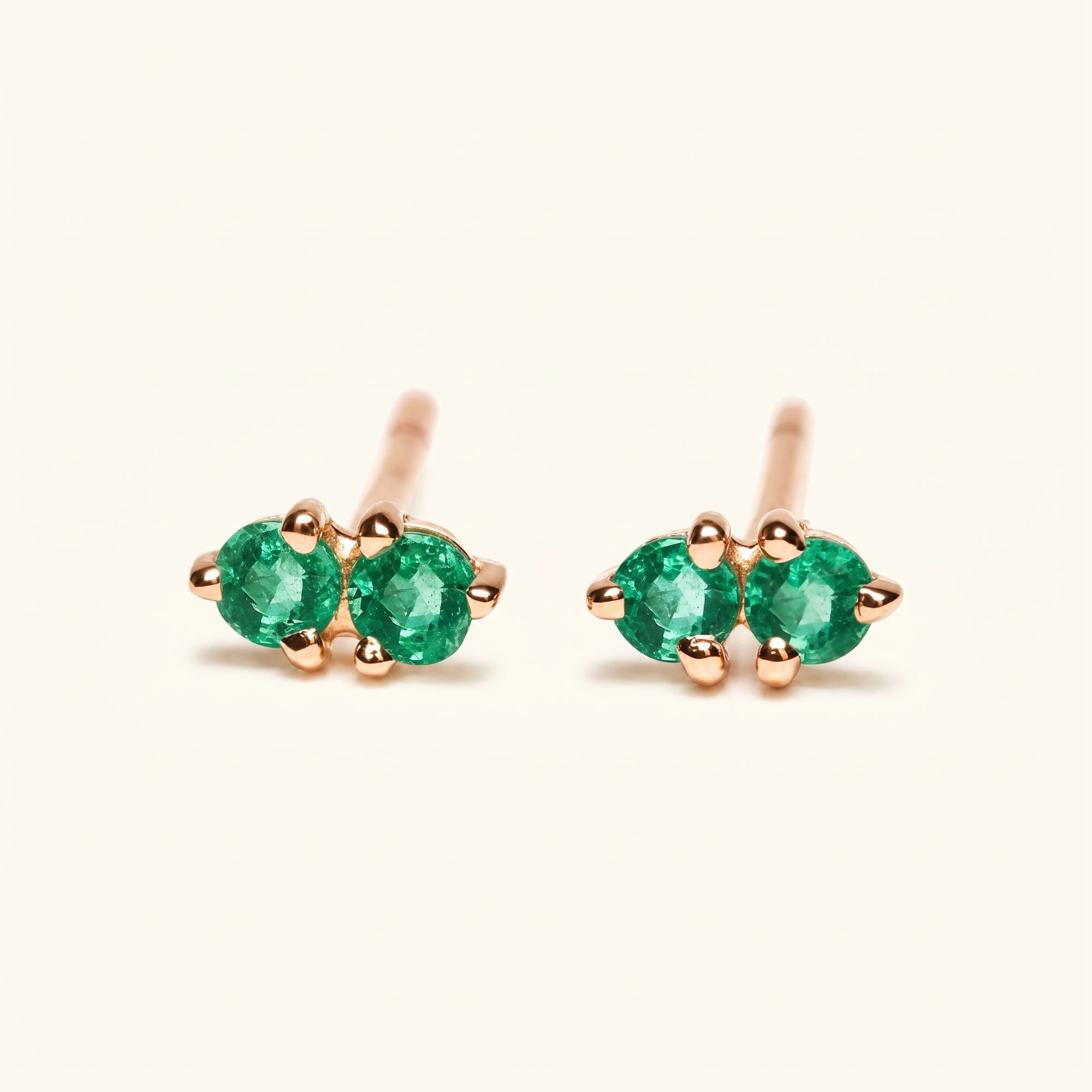 Pendientes Prema Esmeralda - Oro Rosa