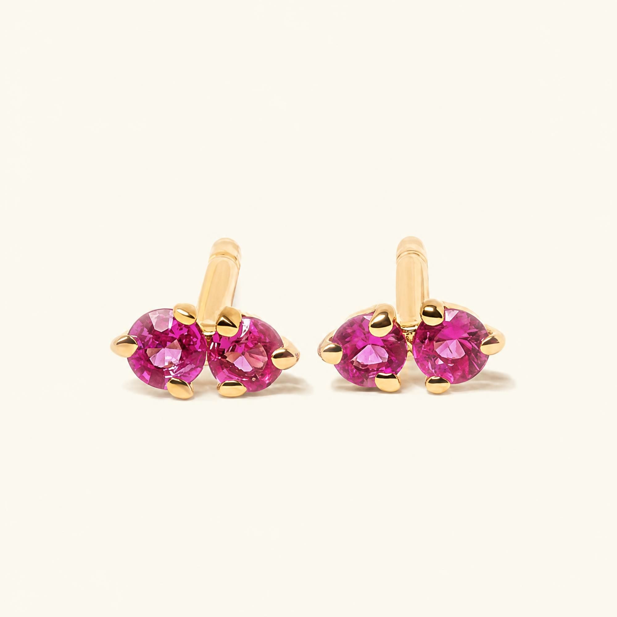 Pendientes Prema Rubí - oro amarillo