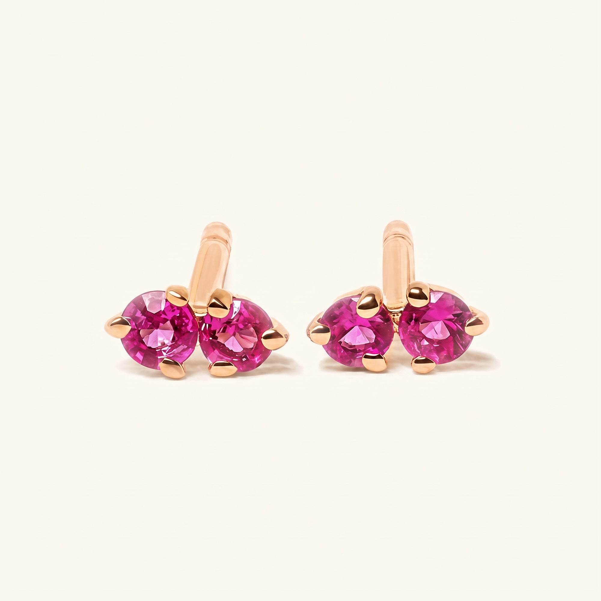 Pendientes Prema Rubí - Oro Rosa