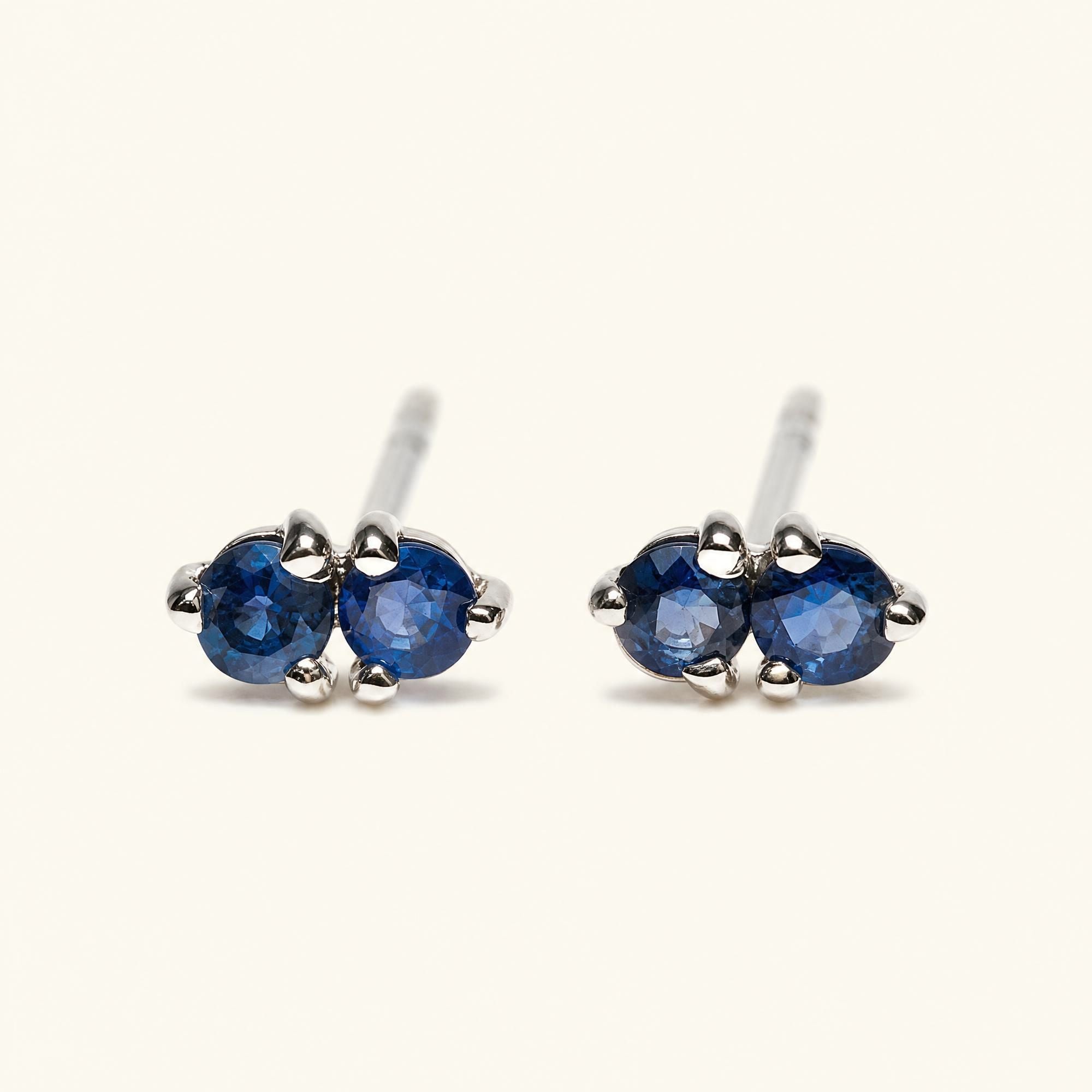 Pendientes Prema zafiro - oro blanco