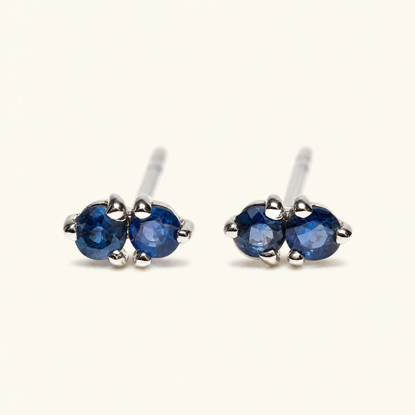 Pendientes Prema zafiro - oro blanco