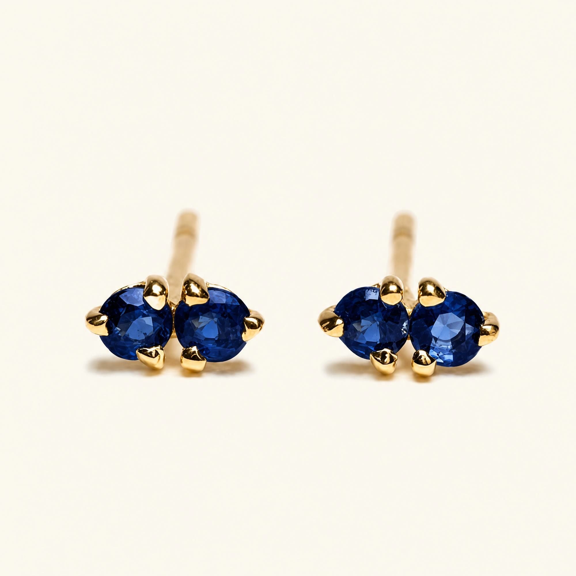 Pendientes Prema zafiro - oro amarillo
