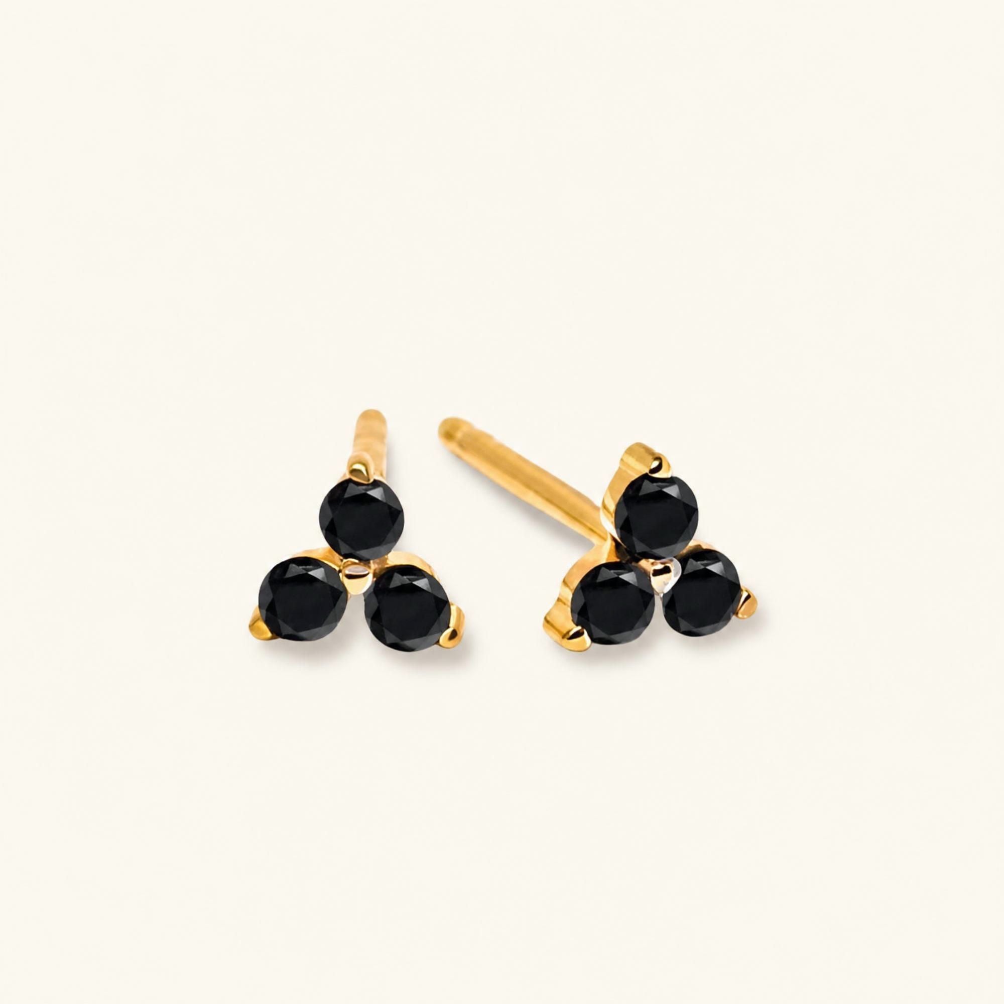 Pendientes Radha Diamante Negro - oro blanco