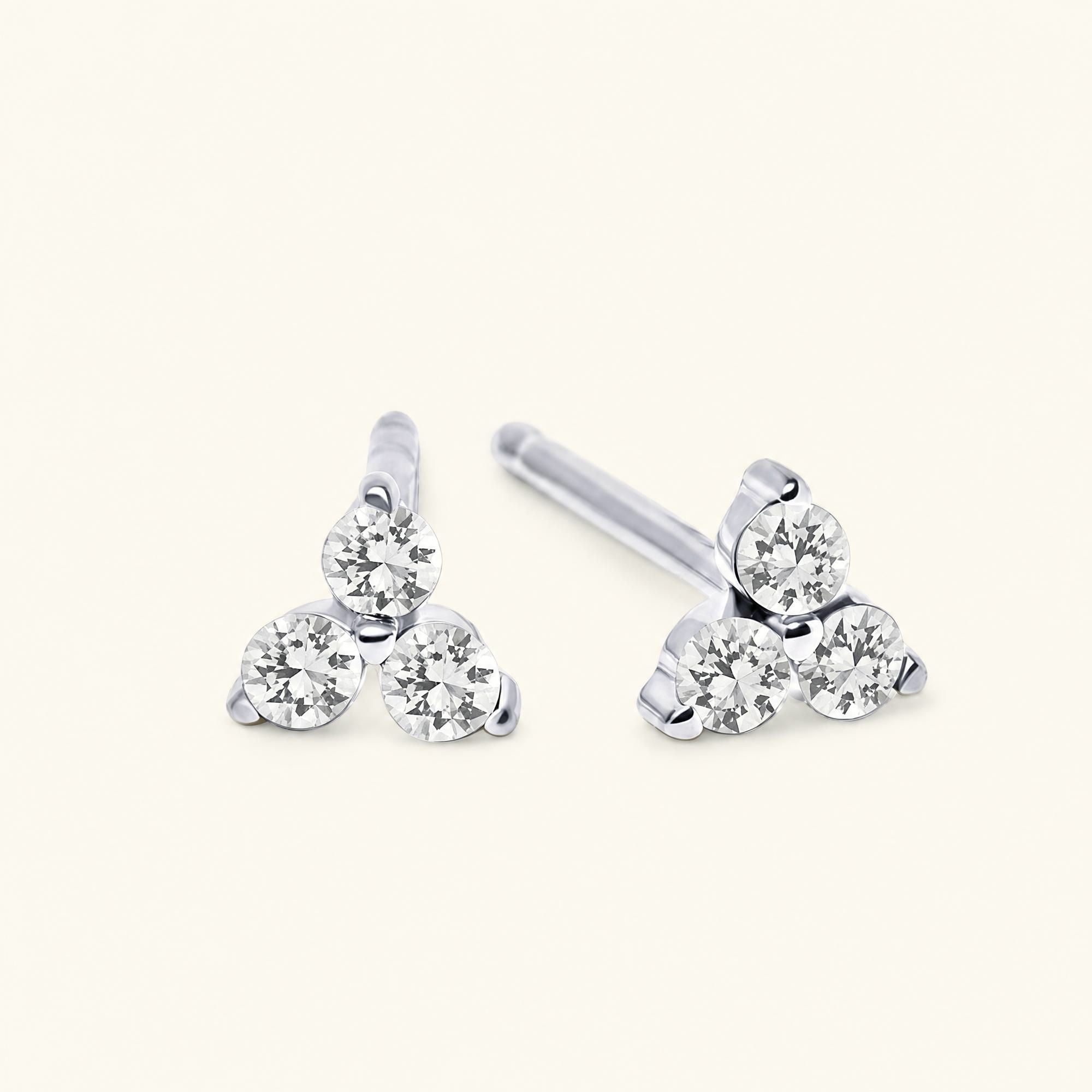 Pendientes Radha diamante - oro blanco