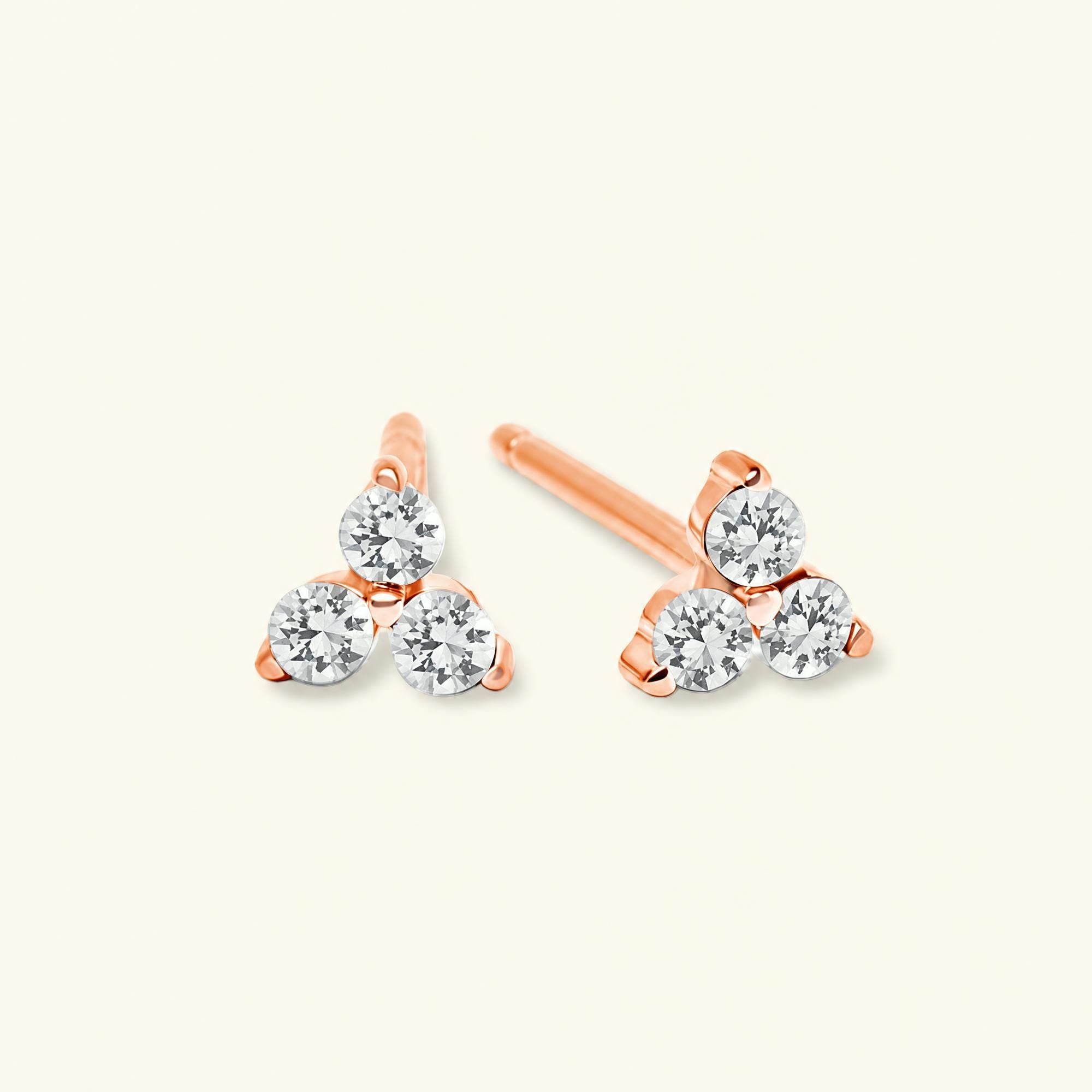 Pendientes Radha diamante - oro rosa