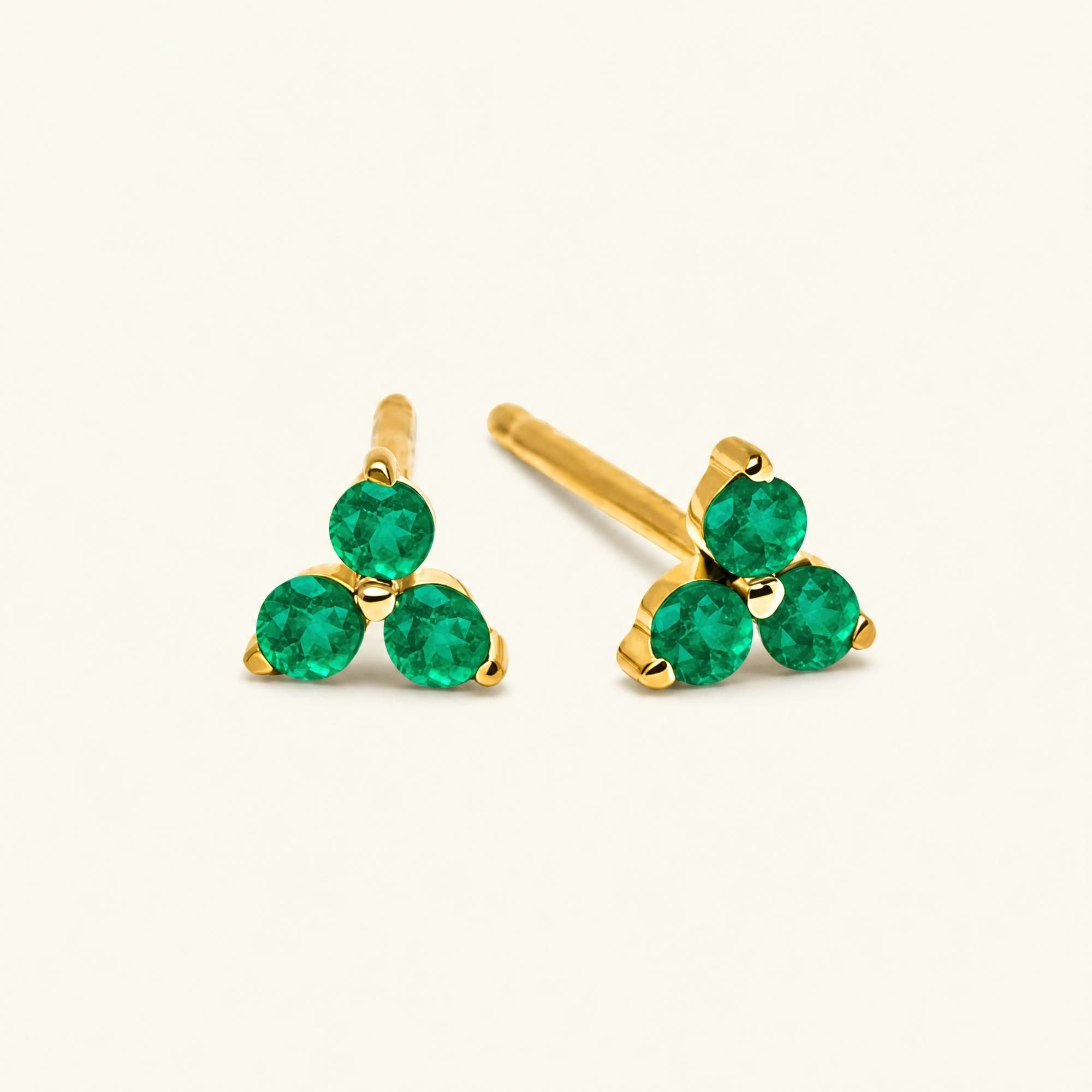 Pendientes Radha Esmeralda - oro amarillo
