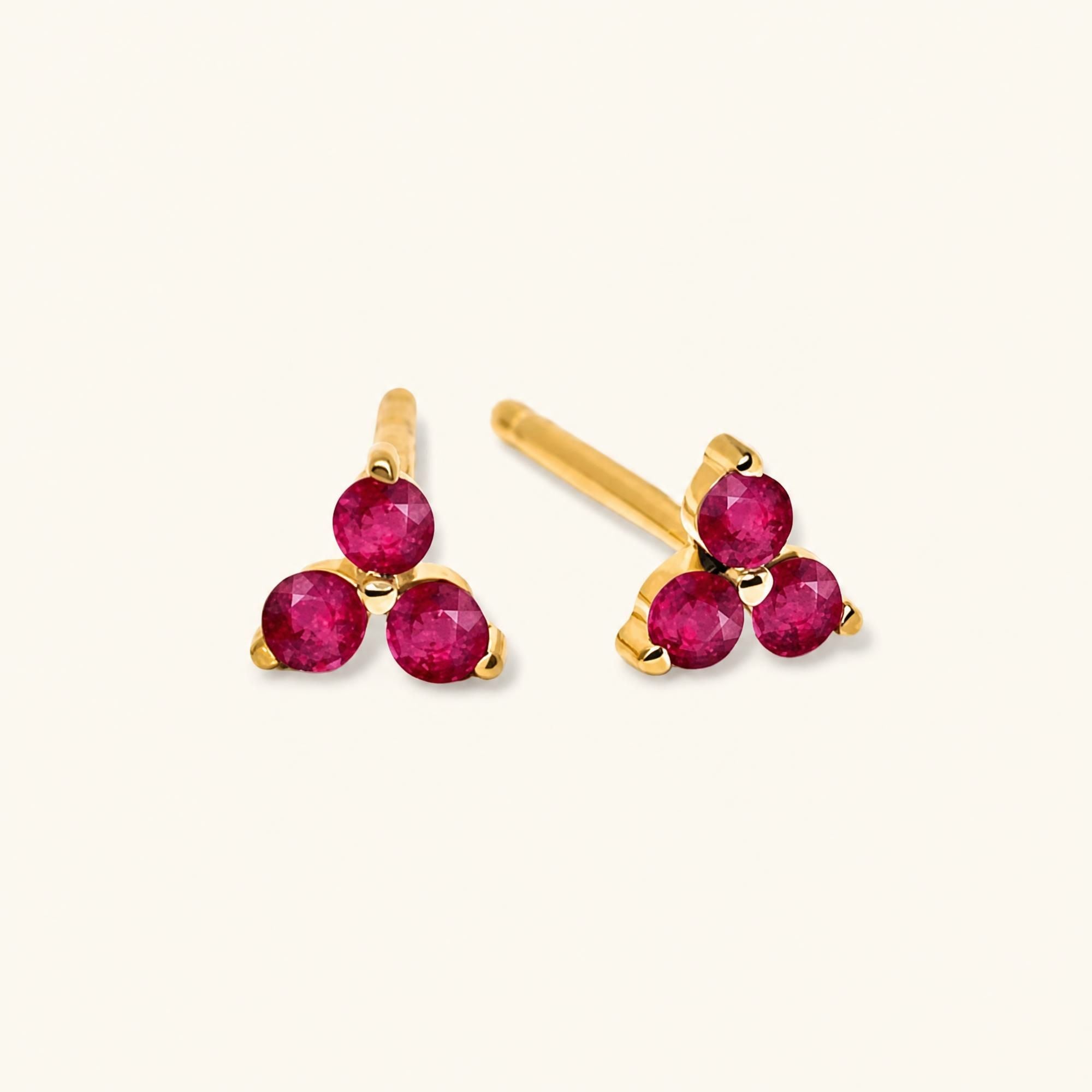 Pendientes Radha Rubí - oro amarillo