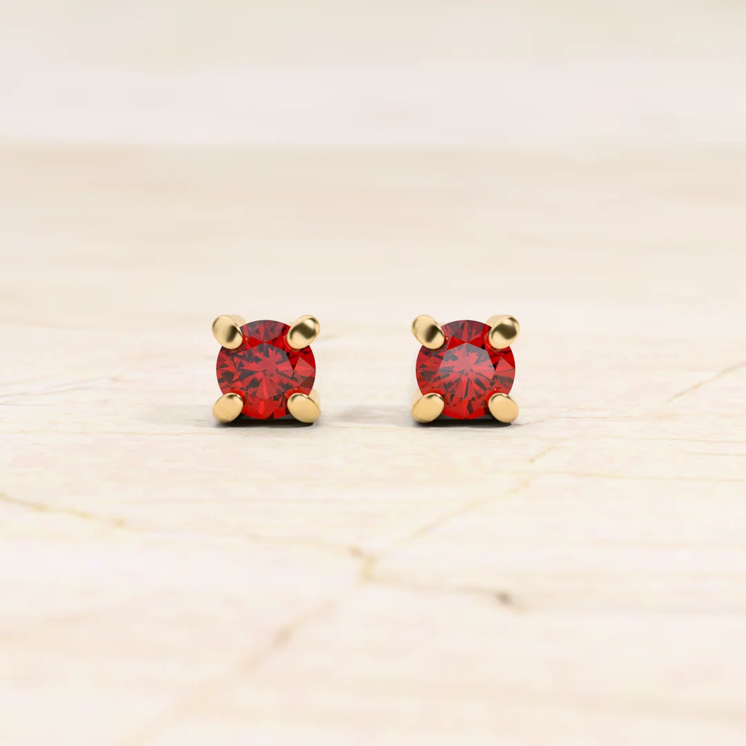 Boucles d'oreilles rubis en or jaune 18cts