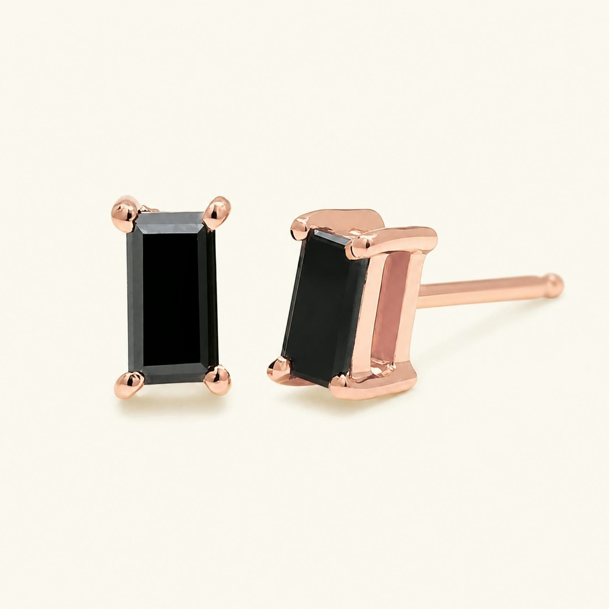 Pendientes Shanti Diamante Negro - oro rosa