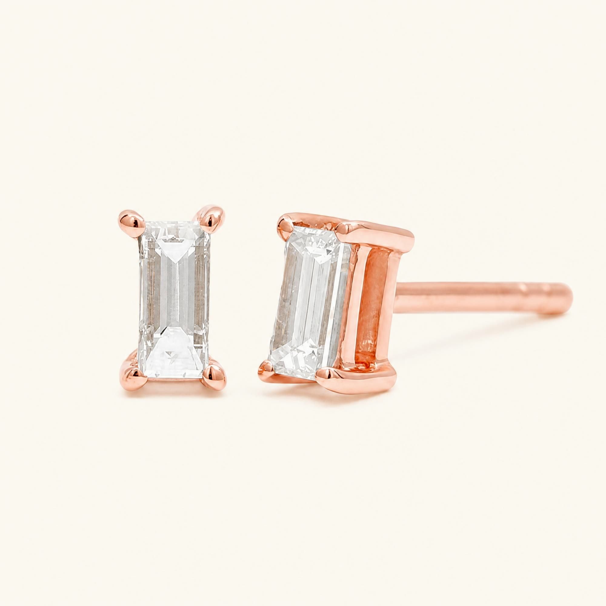 Pendientes Shanti con diamante en oro rosa