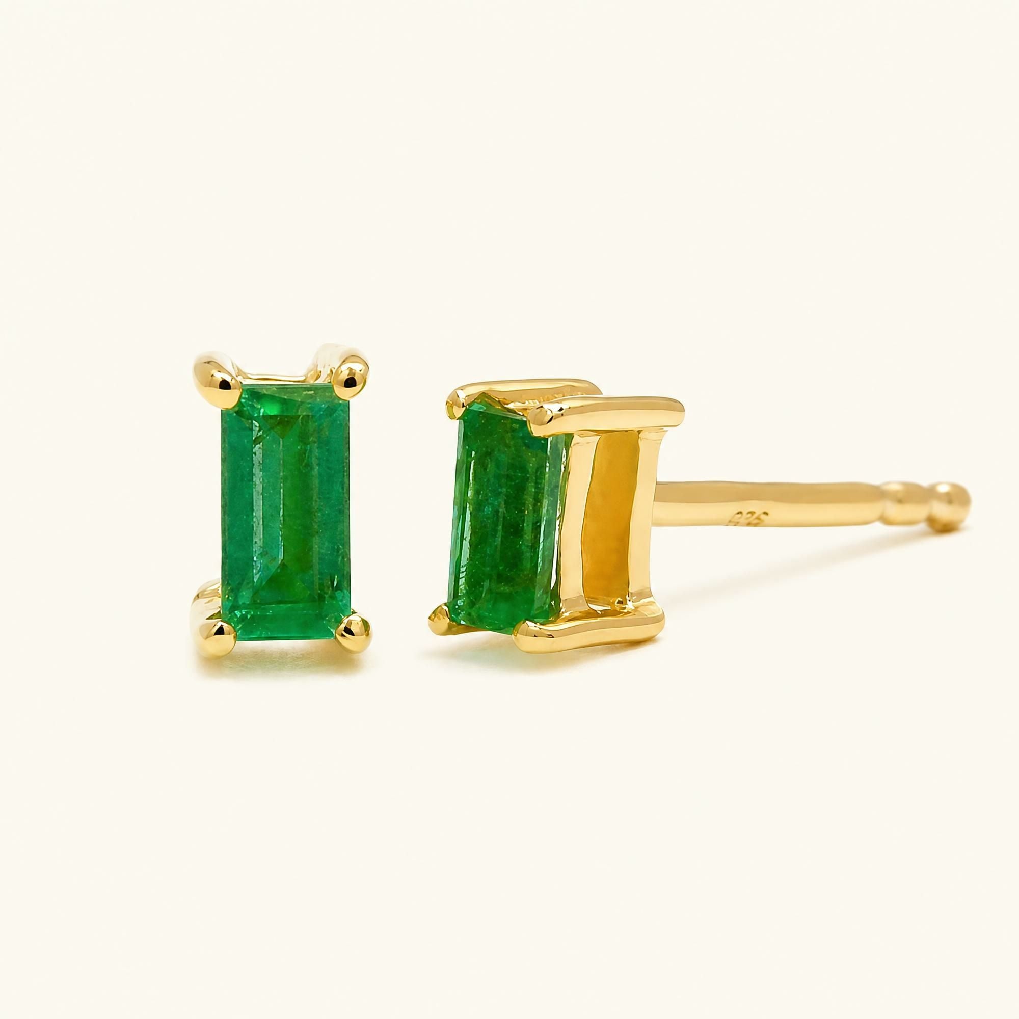 Pendientes Shanti Esmeralda - oro amarillo