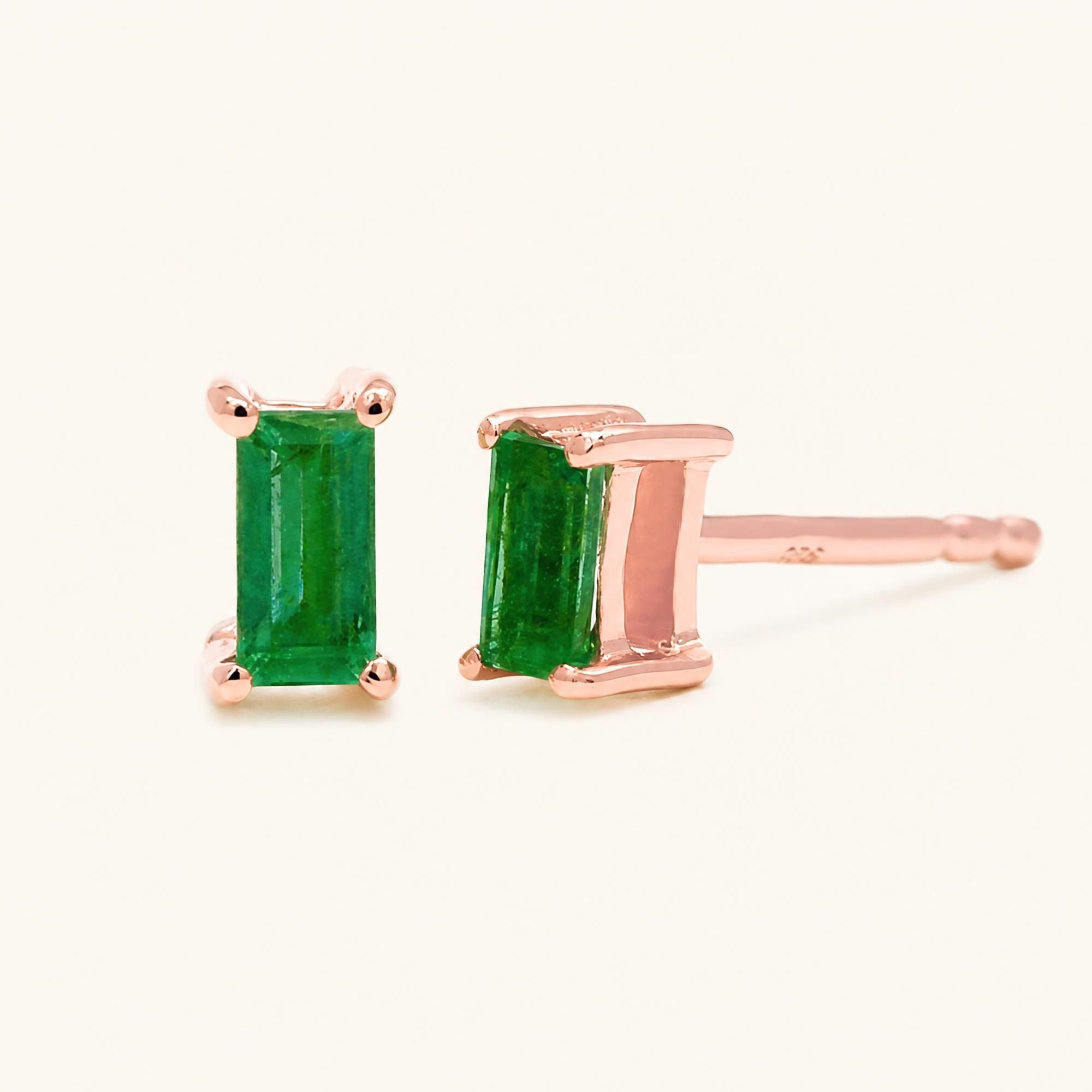 Pendientes Shanti Esmeralda - oro rosa