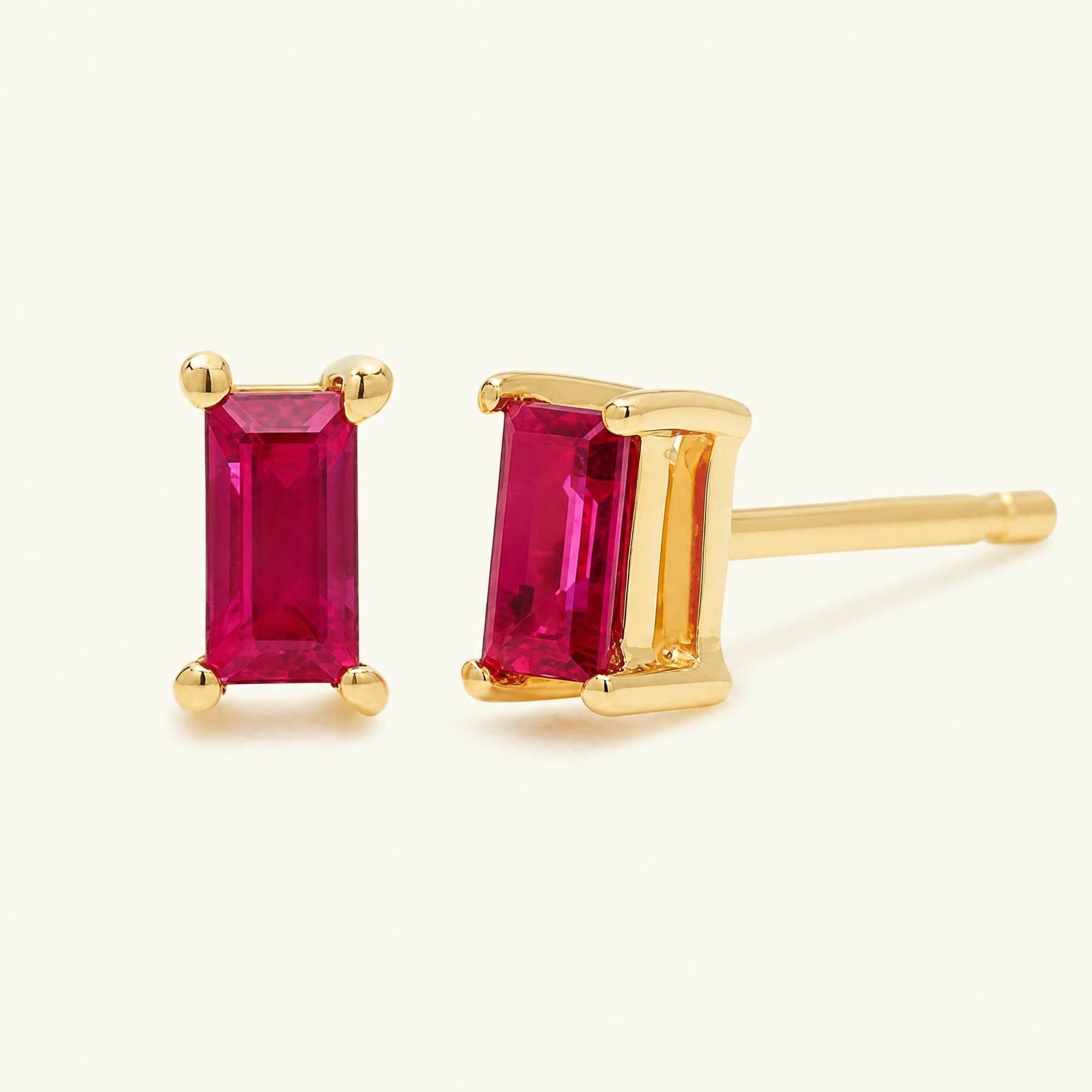 Pendientes Shanti Rubí - oro amarillo