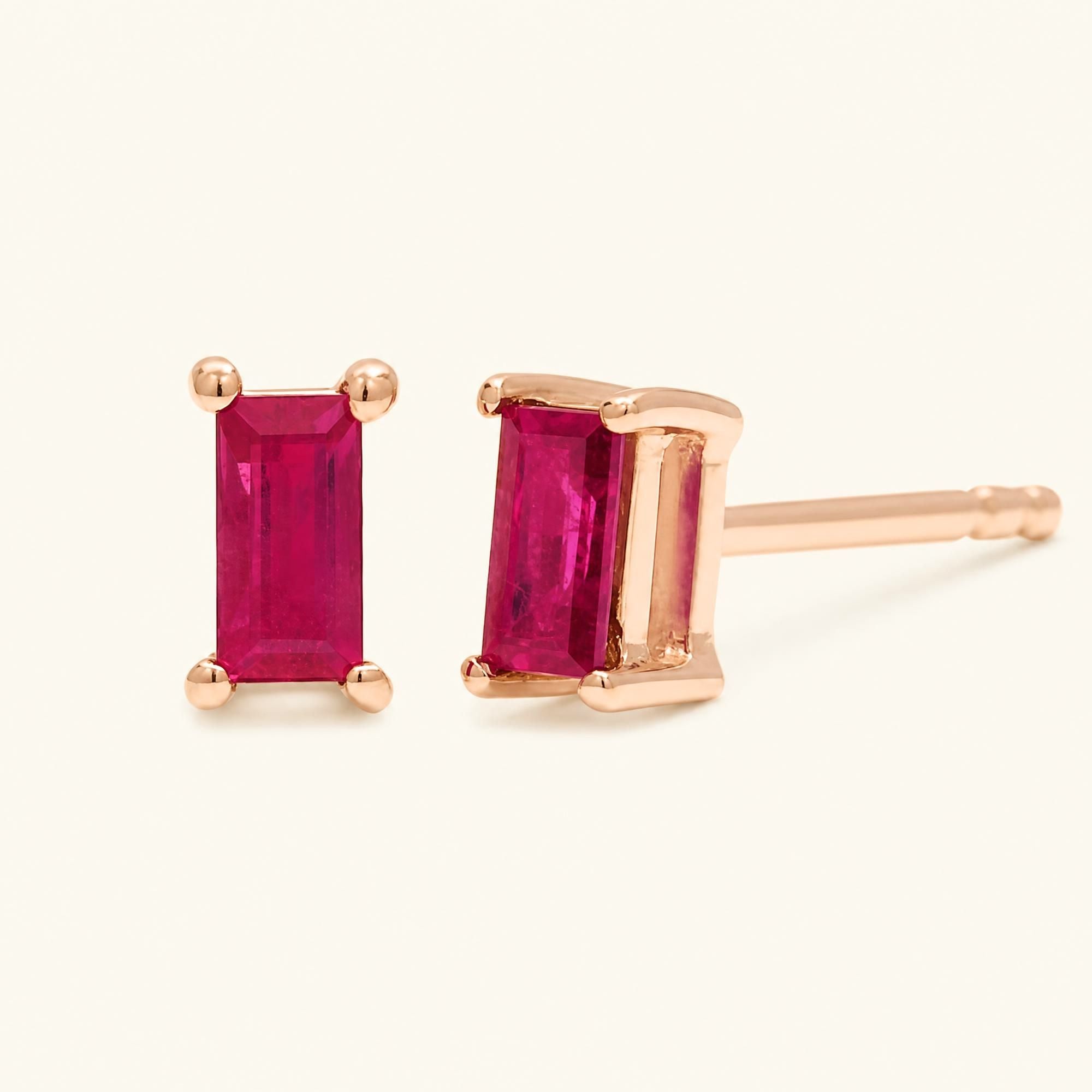 Pendientes Shanti Rubí - oro rosa