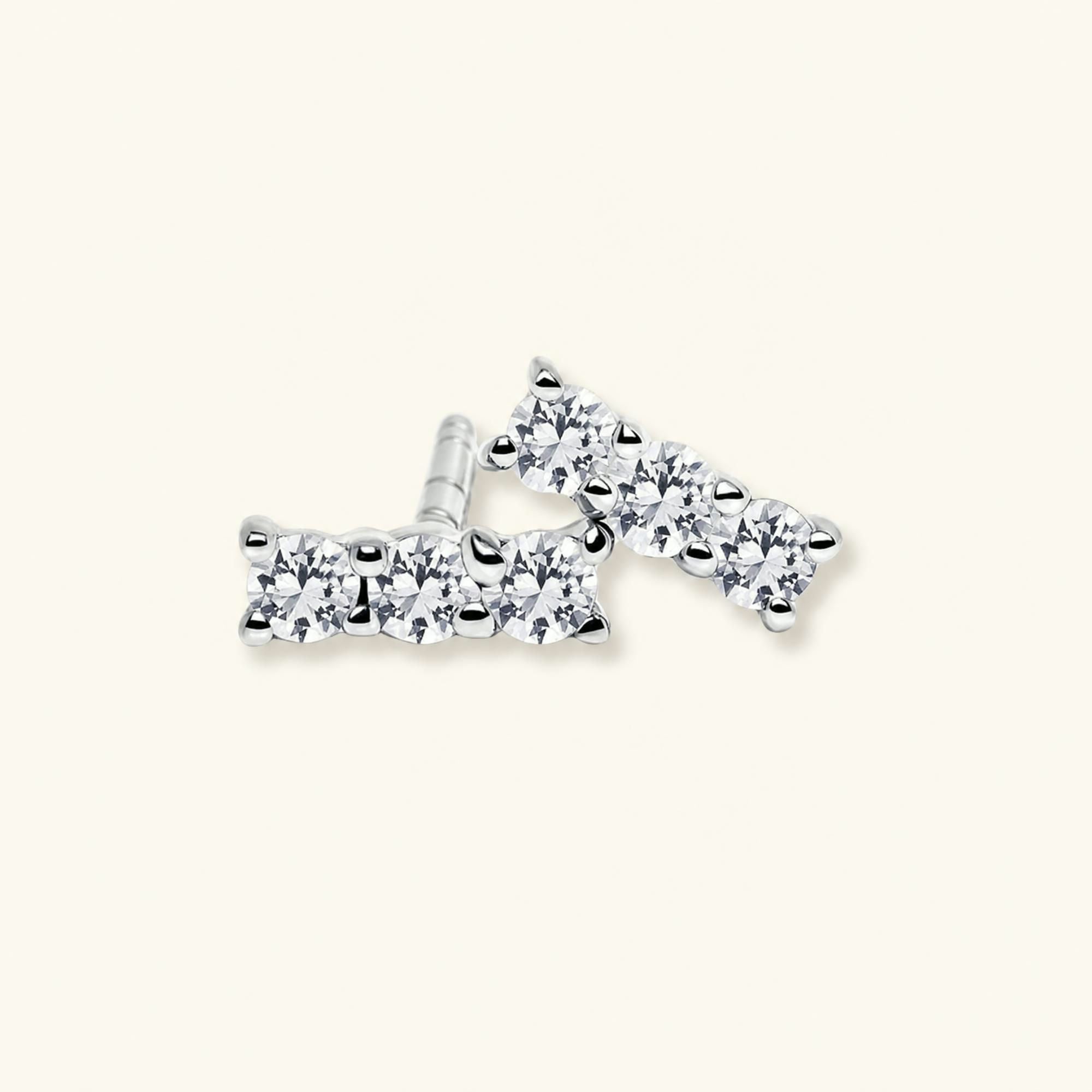 Pendientes Tina diamante - oro blanco