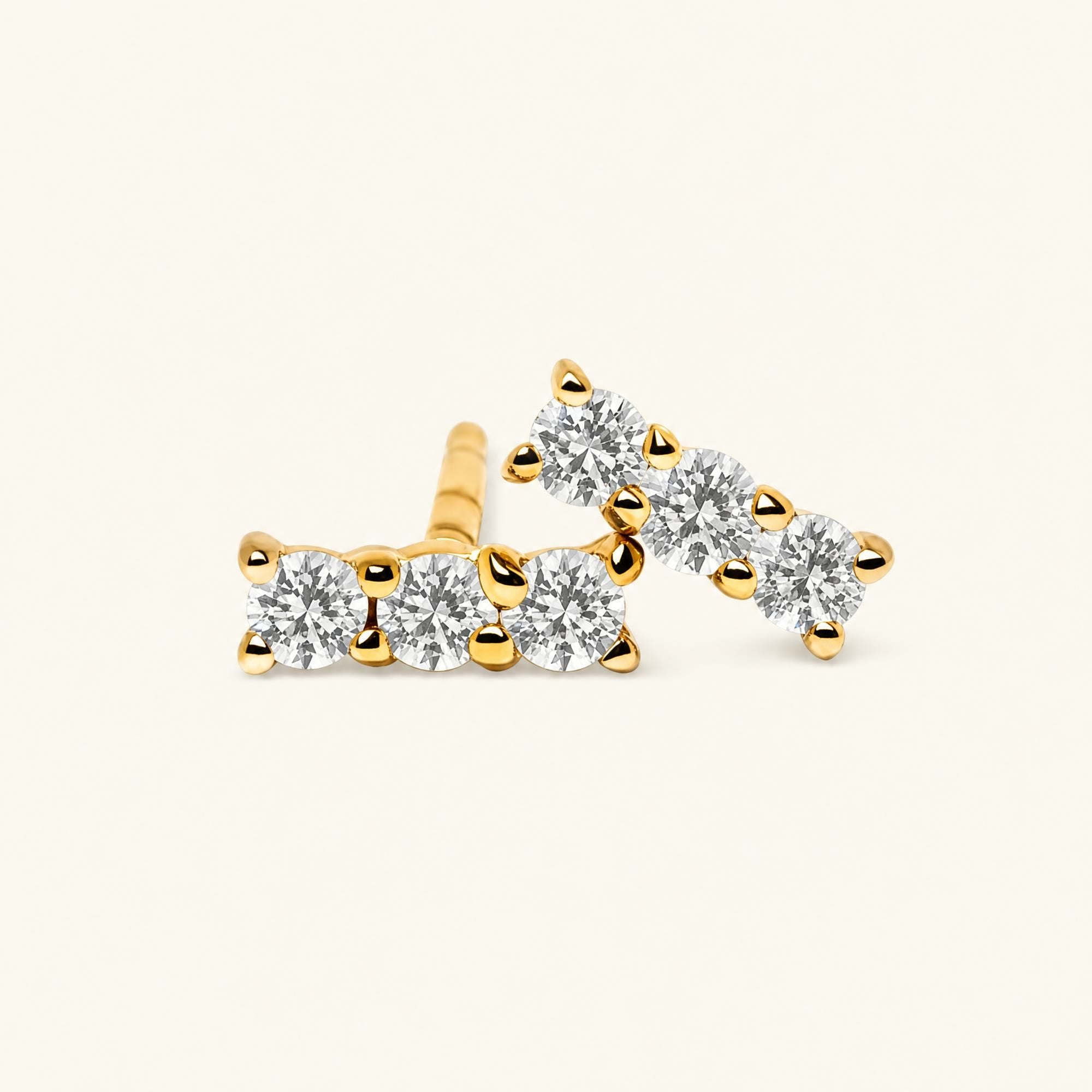 Pendientes Tina diamante - oro amarillo