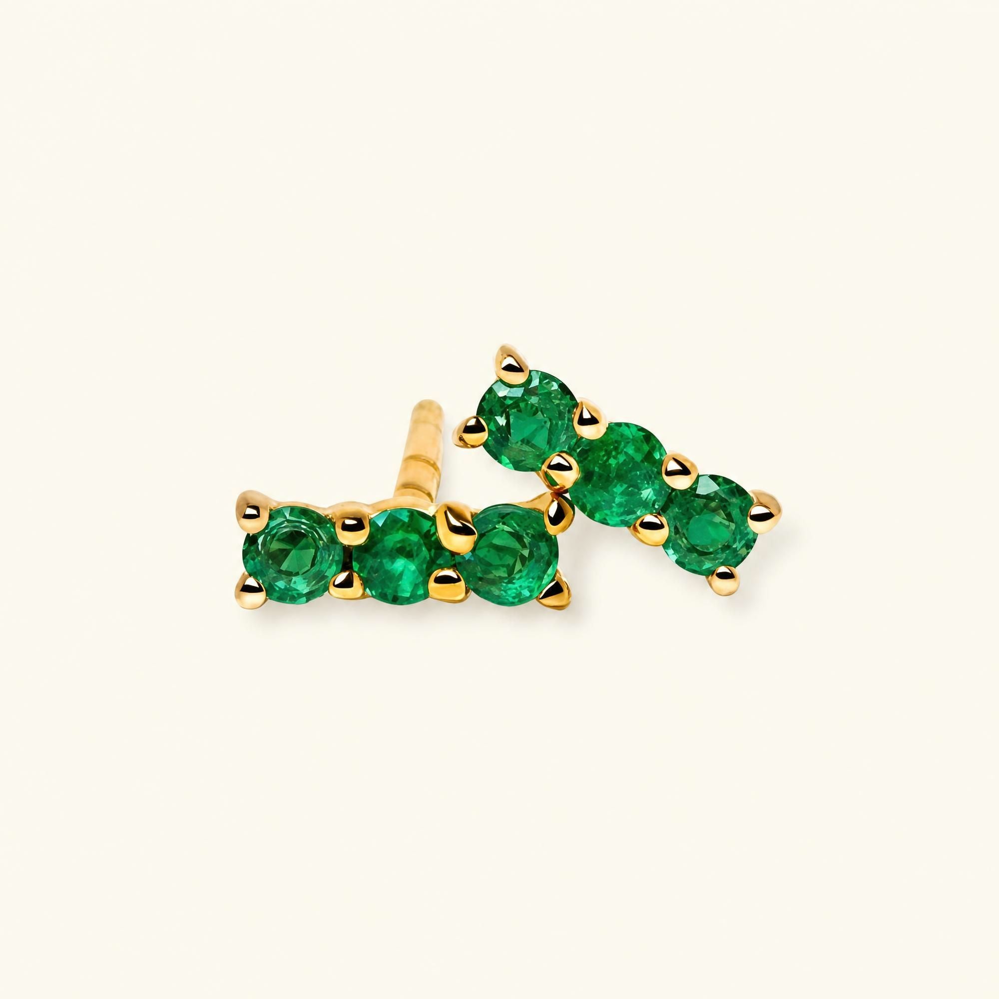 Pendientes Tina Esmeralda - oro amarillo