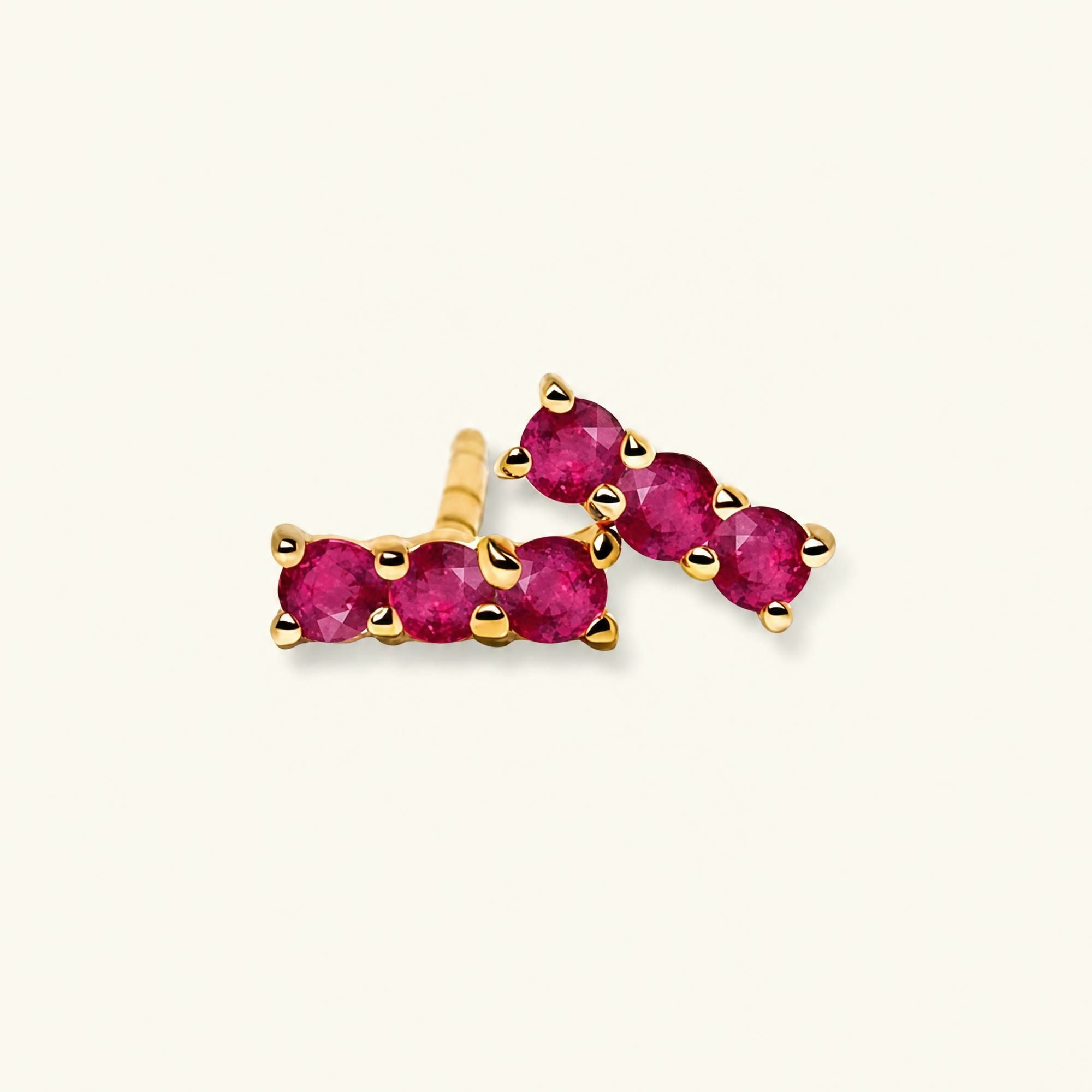 Pendientes Tina Rubí - oro amarillo