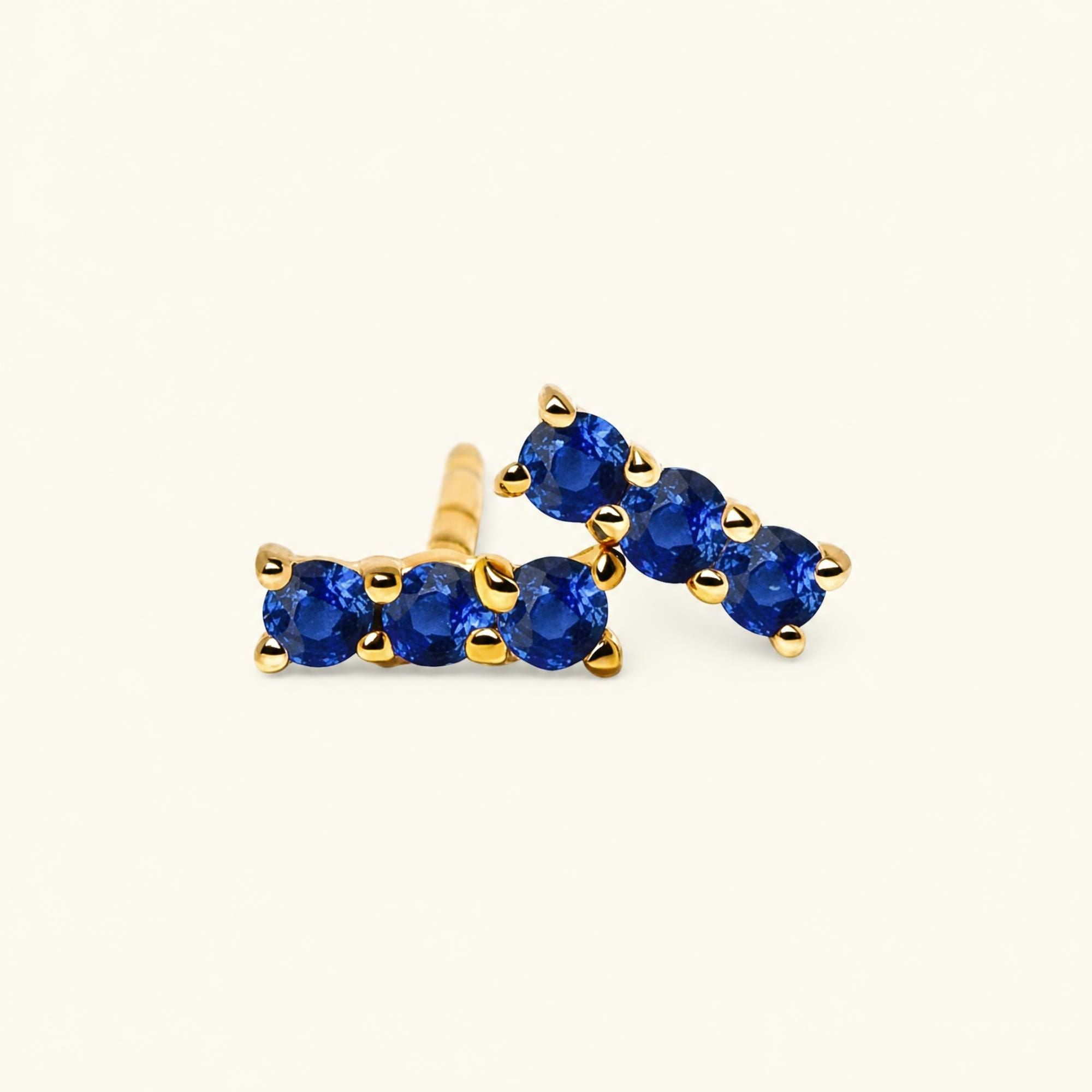 Pendientes Tina Zafiro - oro amarillo