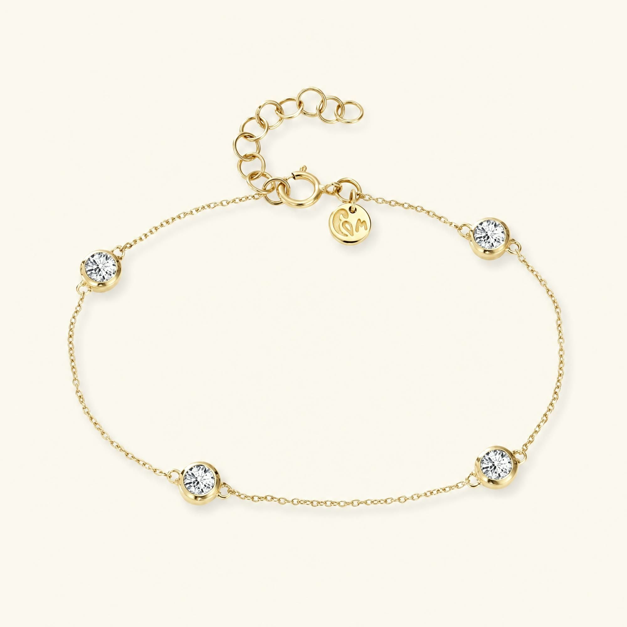 Pulsera Dhanya diamante engastado en oro