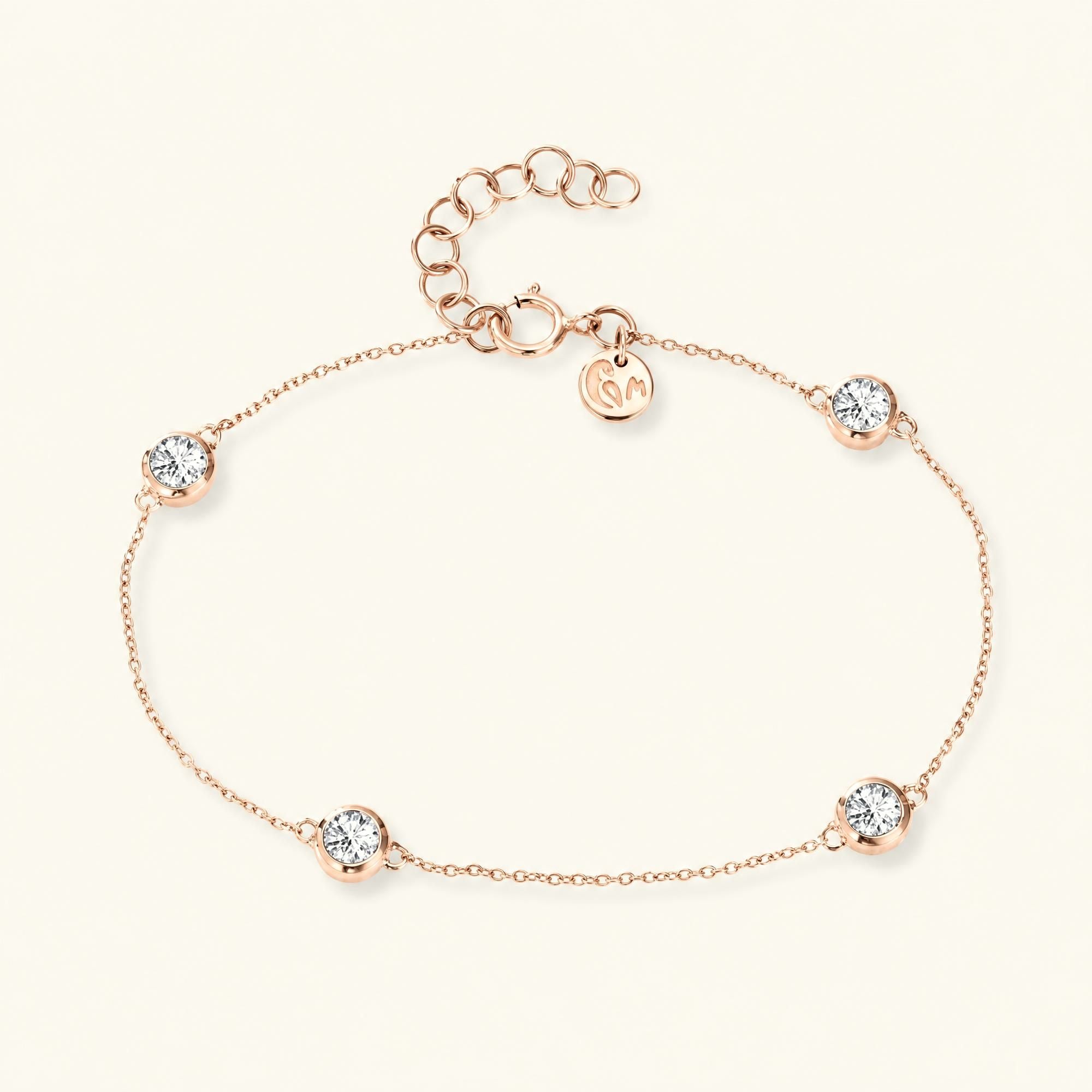 Collar Dhanya diamante oro rosa 18 quilates