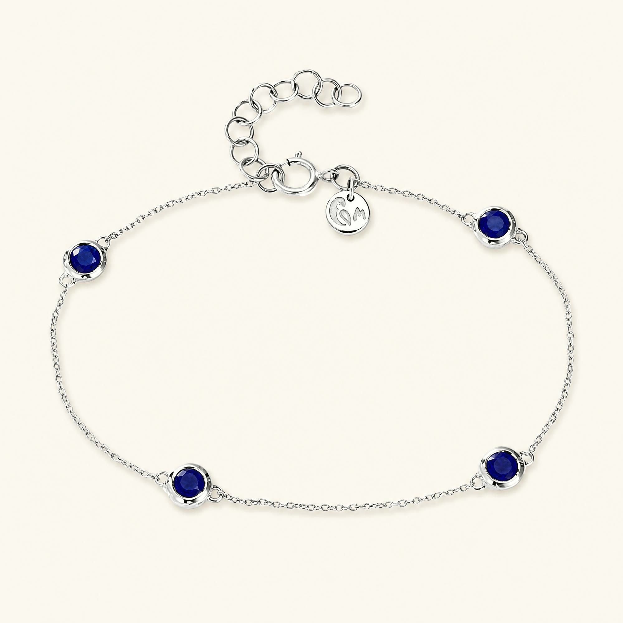 Pulsera Dhanya Zafiro en oro blanco