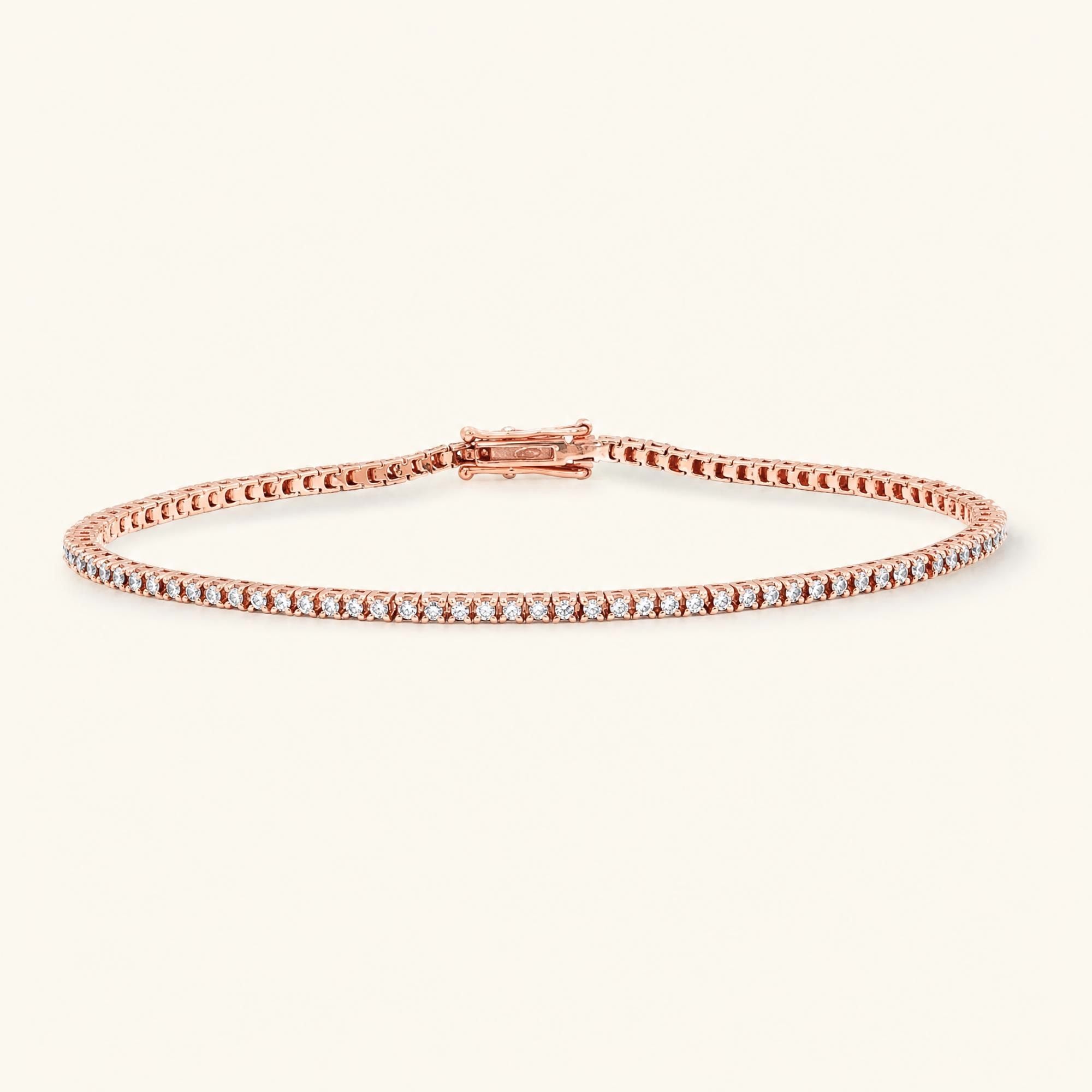 Pulsera de tenis Ganga con diamante en oro rosa