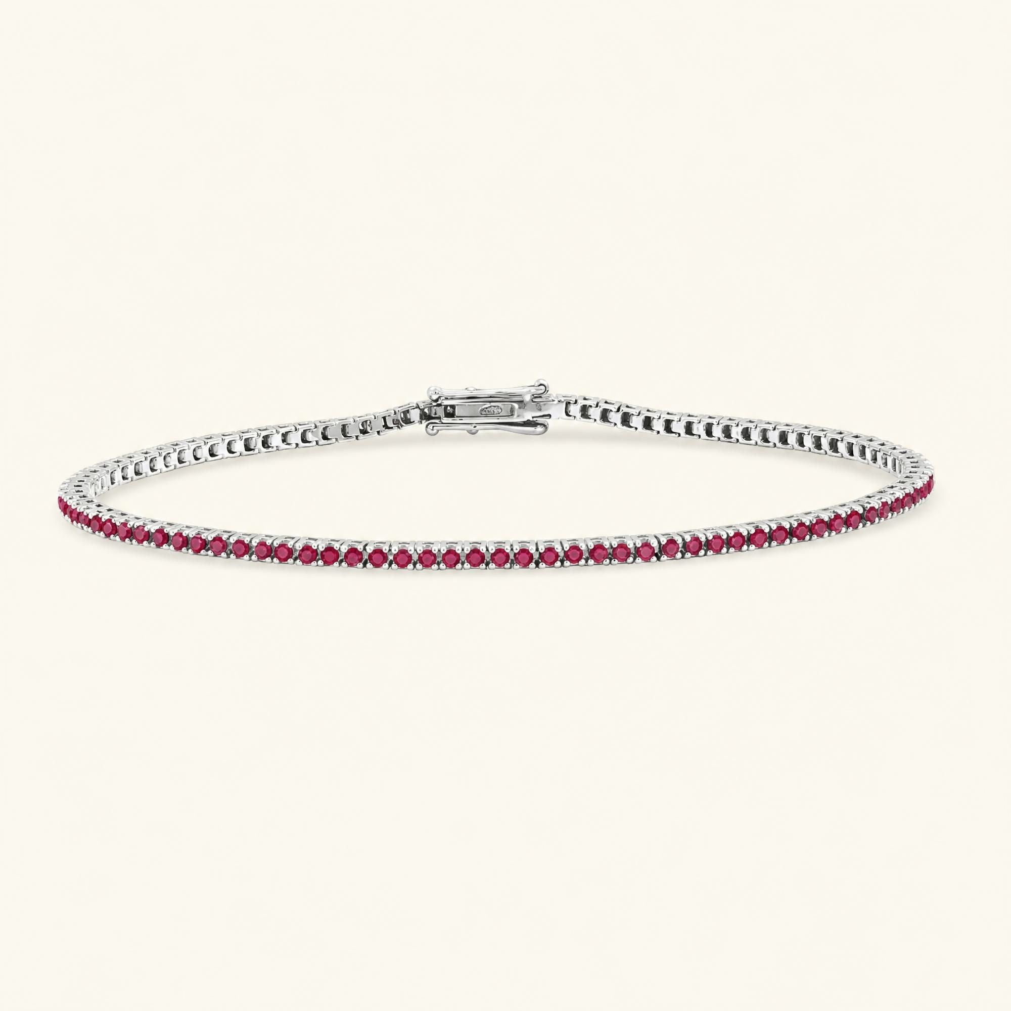 Pulsera Ganga rubí oro blanco
