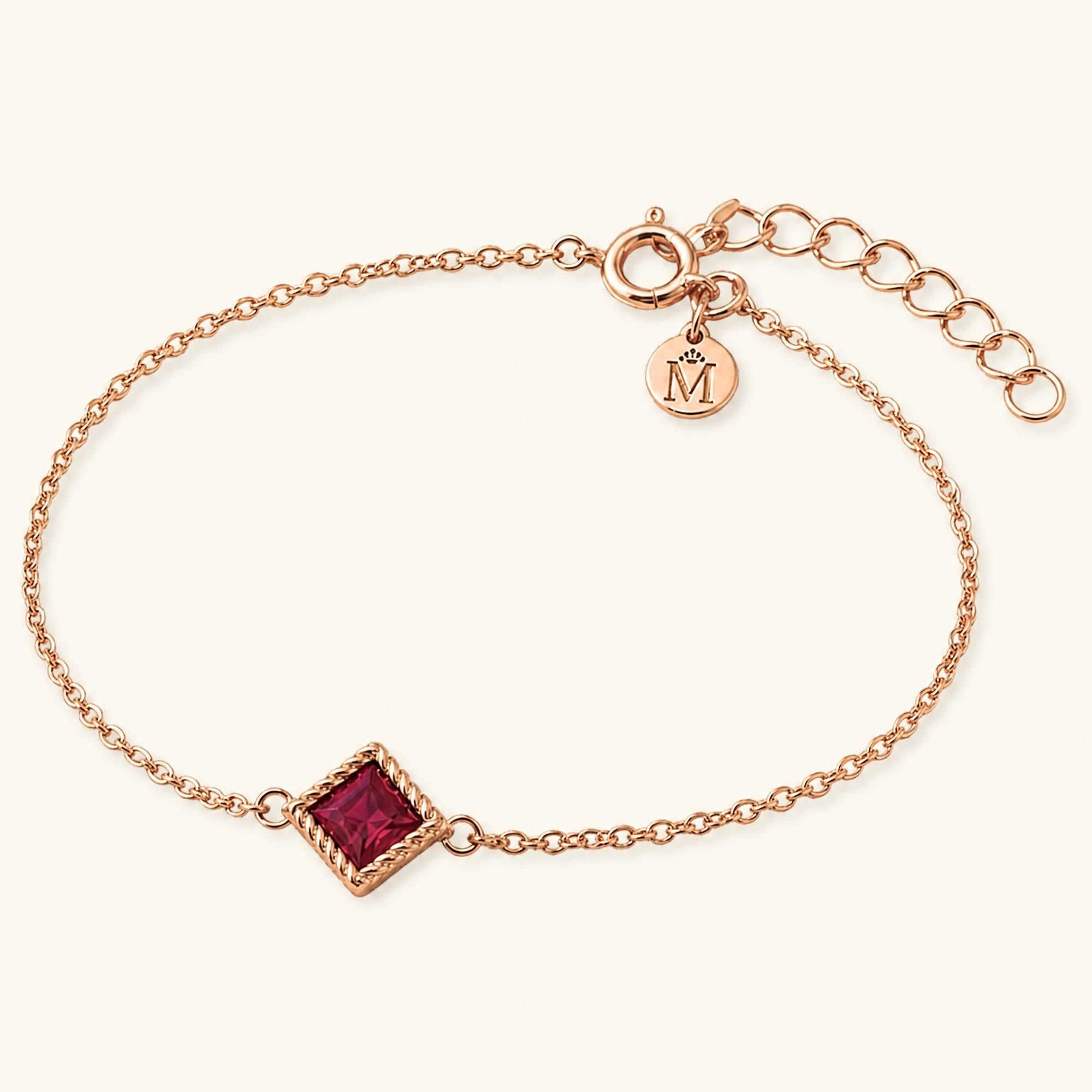 Pulsera Indrani rubí en oro rosa 18 quilates
