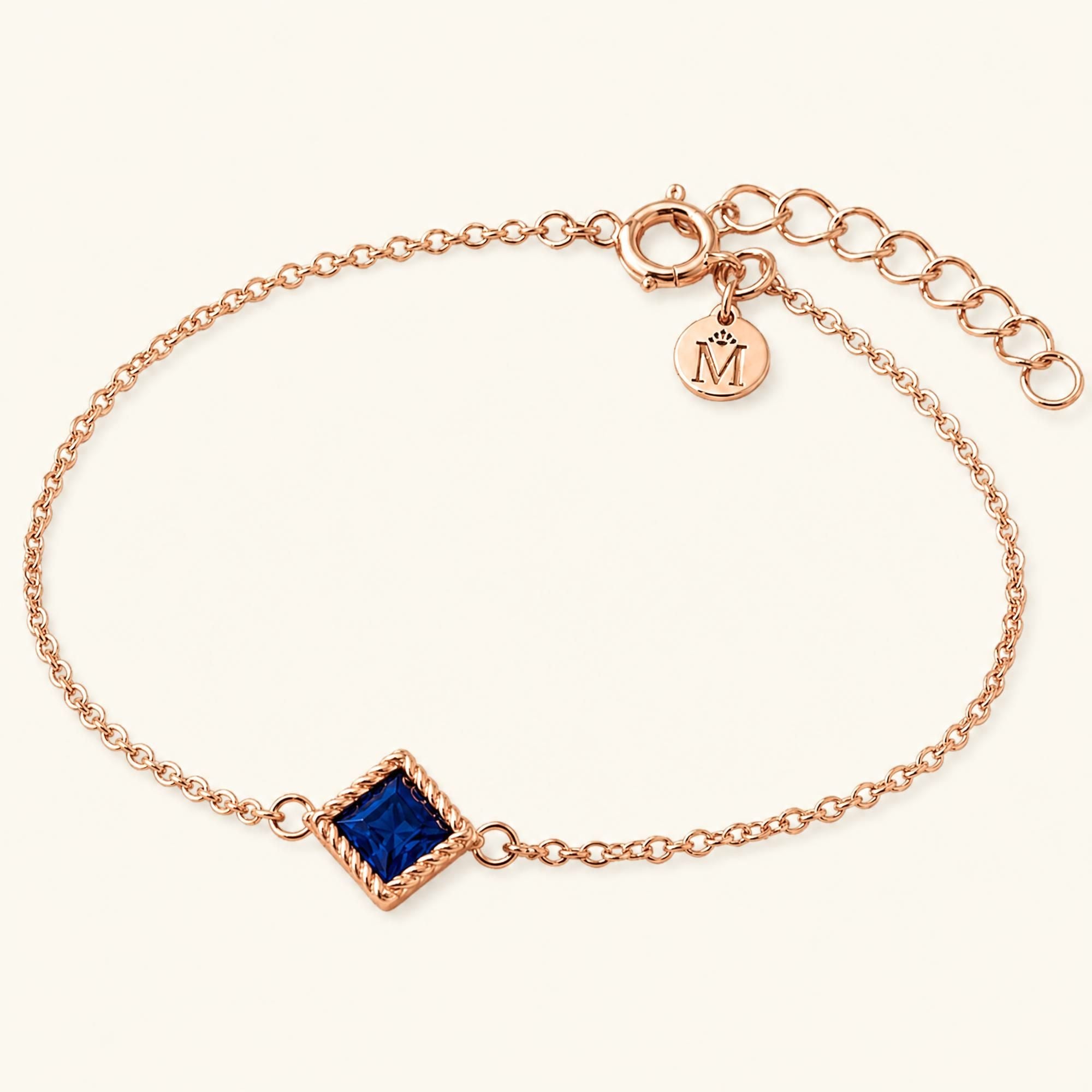 Pulsera Indrani zafiro en oro rosa 18 quilates