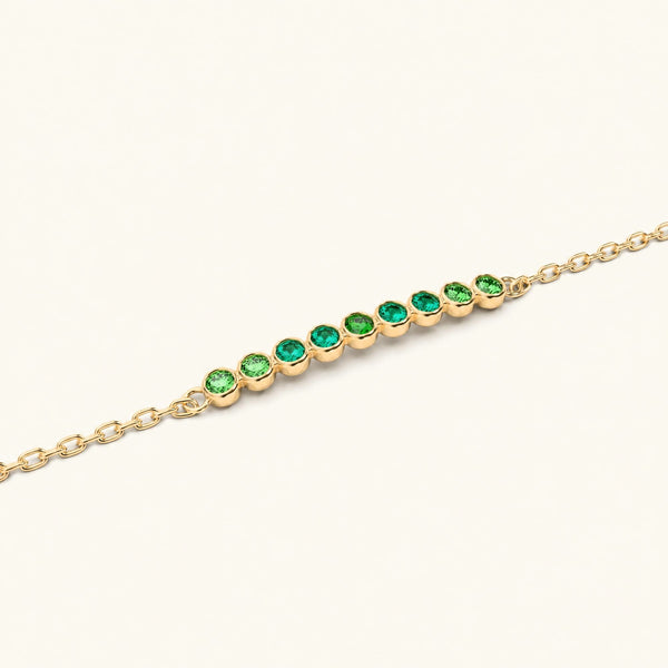 Pulsera Noor de esmeralda para mujer en oro amarillo