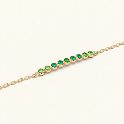 Pulsera Noor de esmeralda para mujer en oro amarillo