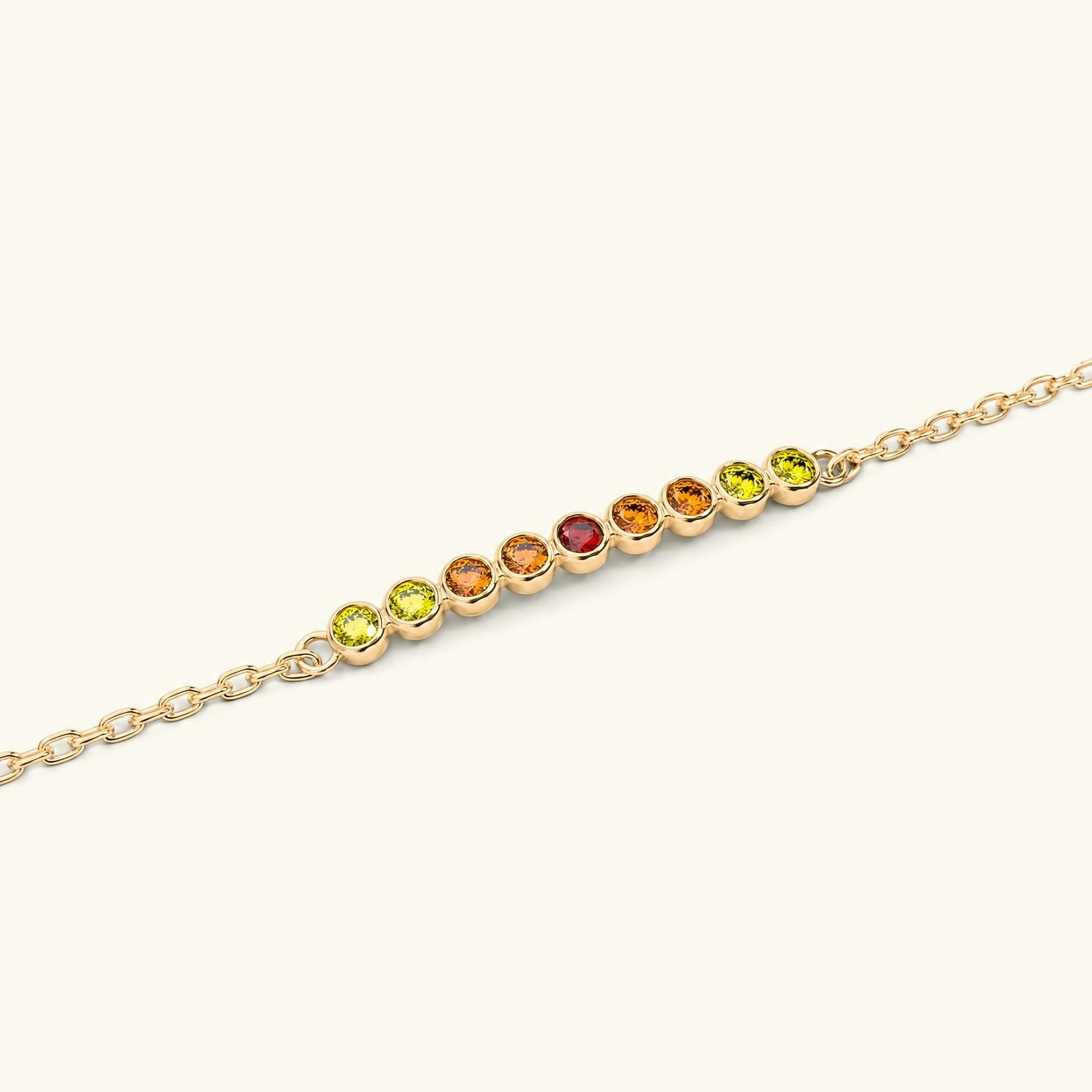 Bracelet or jaune noor pour femme saphir orange