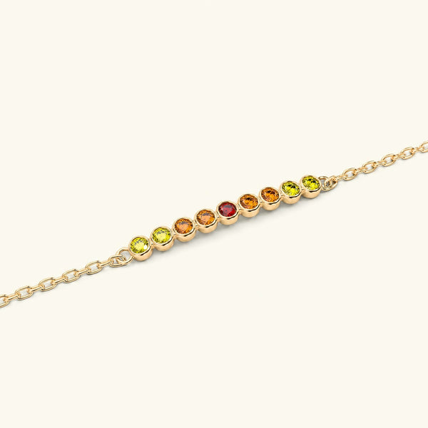 Pulsera Noor oro amarillo mujer zafiro naranja
